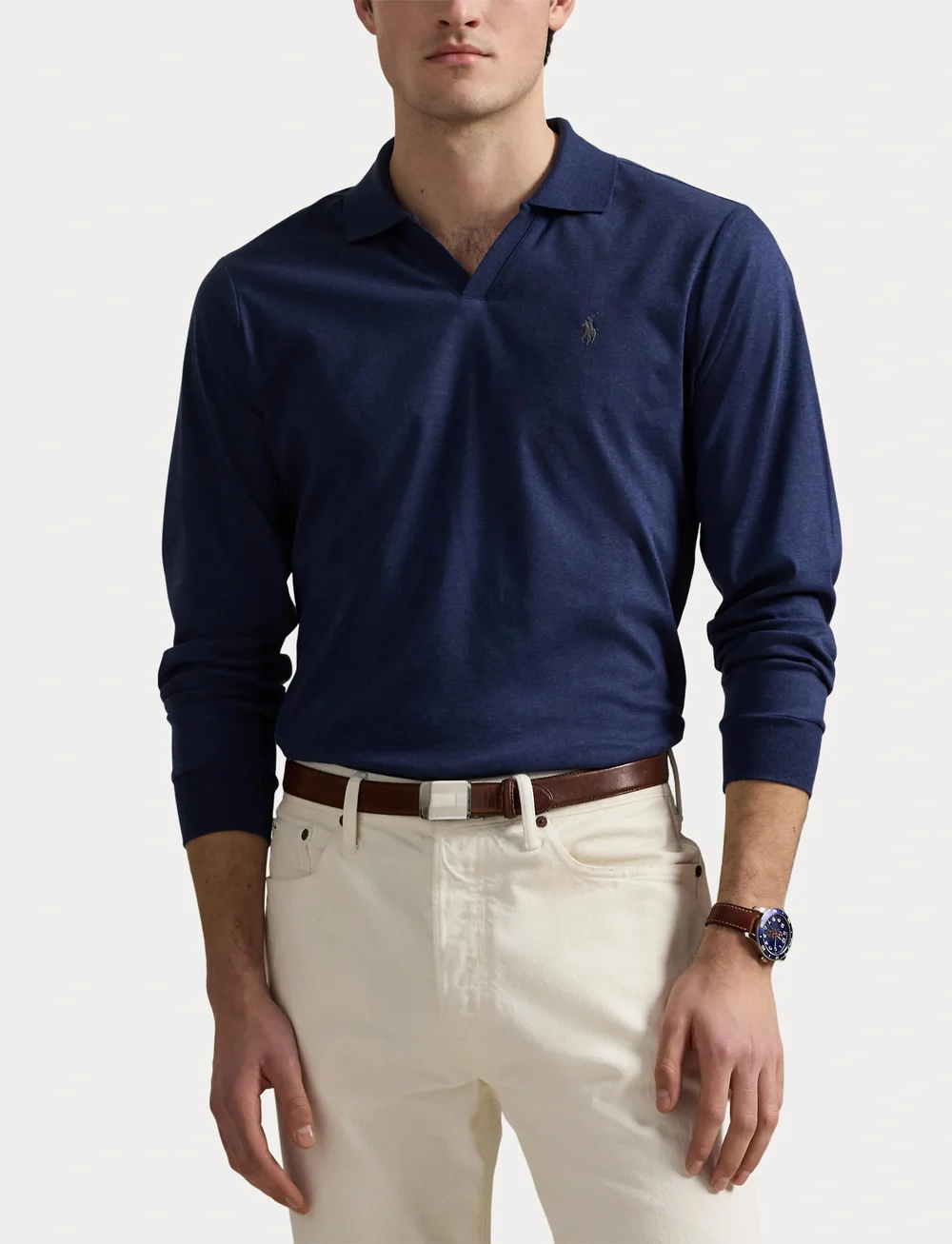 Polo Ralph Lauren - 50/1 INTERLOCK-LSL-PSH - langærmede poloer - spring navy heath - 5