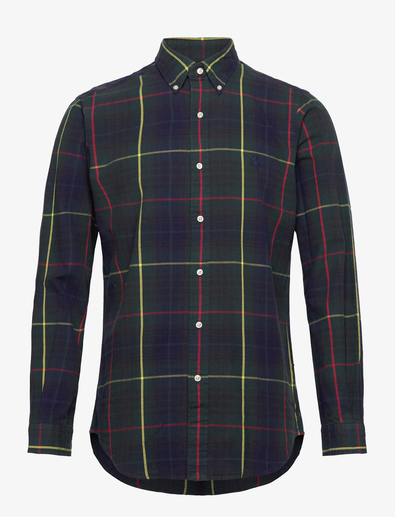 Polo Ralph Lauren - Custom Fit Plaid Oxford Shirt - rūtaini krekli - 6133 green/navy m - 0