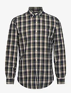Custom Fit Plaid Oxford Shirt - 6135 NAVY/GREEN M