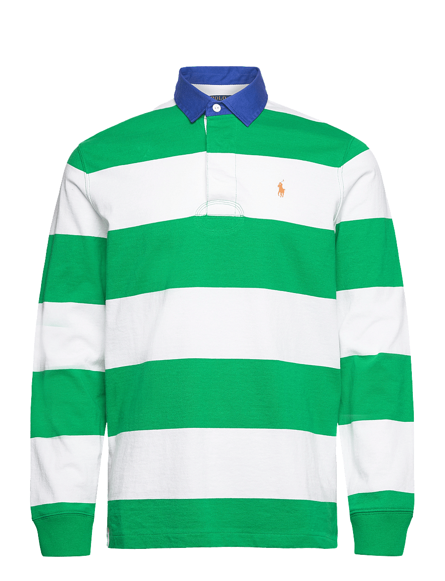 Polo Ralph Lauren - Classic Fit Striped Jersey Rugby Shirt - stem/white - 0