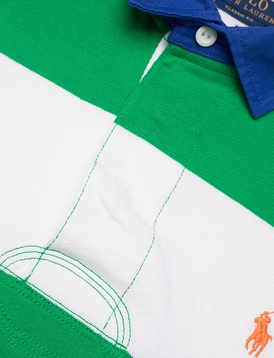 Polo Ralph Lauren - Classic Fit Striped Jersey Rugby Shirt - stem/white - 2