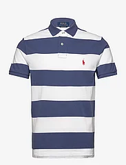 Polo Ralph Lauren - Custom Slim Fit Striped Mesh Polo Shirt - korte mouwen - old royal/white - 0