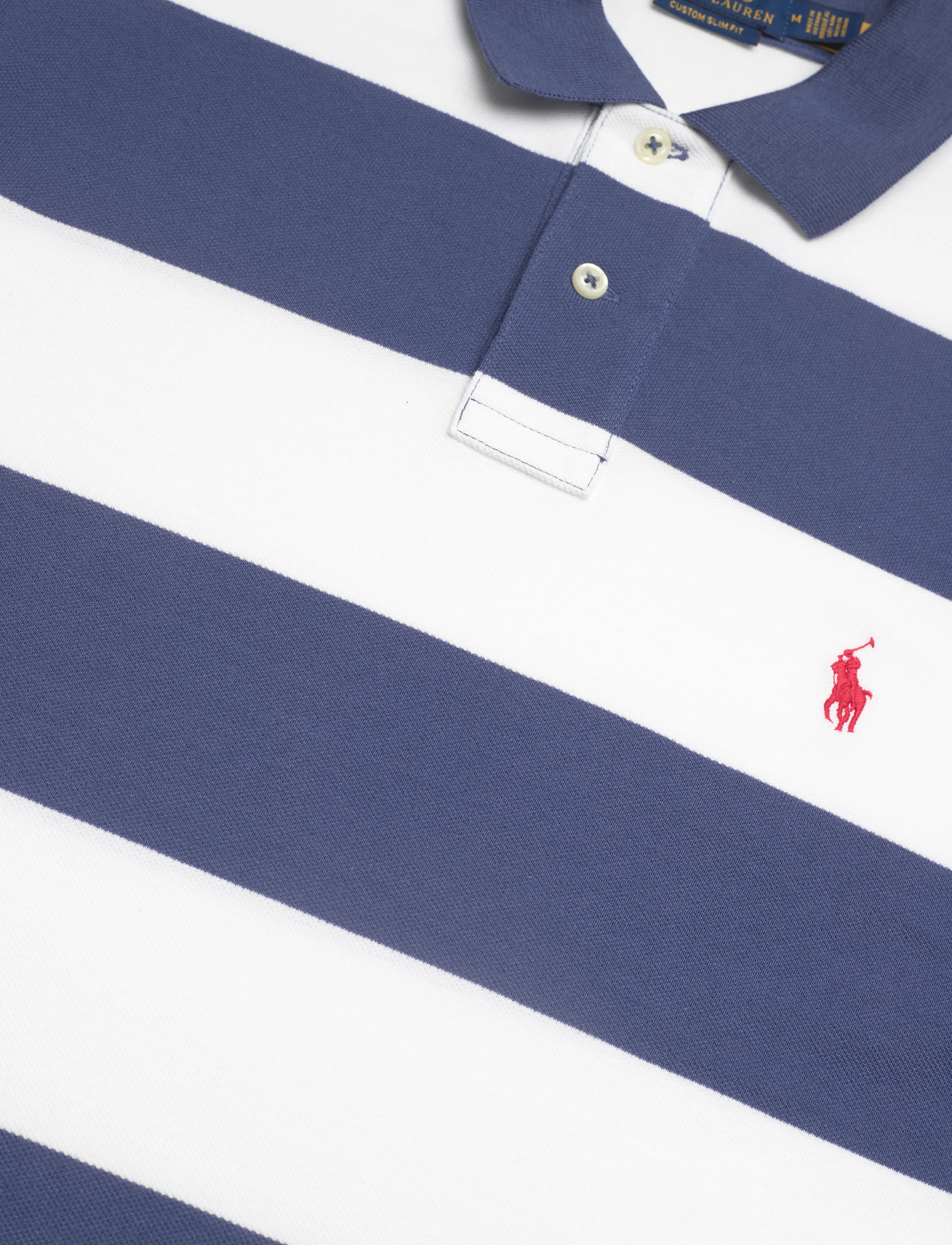 Polo Ralph Lauren - Custom Slim Fit Striped Mesh Polo Shirt - old royal/white - 2