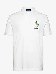 Polo Ralph Lauren - Classic Fit Big Pony Mesh Polo Shirt - kortærmede poloer - white - 0
