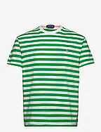 Classic Fit Striped Jersey T-Shirt - PREPPY GREEN/WHIT