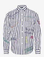Classic Fit Striped Poplin Workshirt - 5171B BLUE/WHITE
