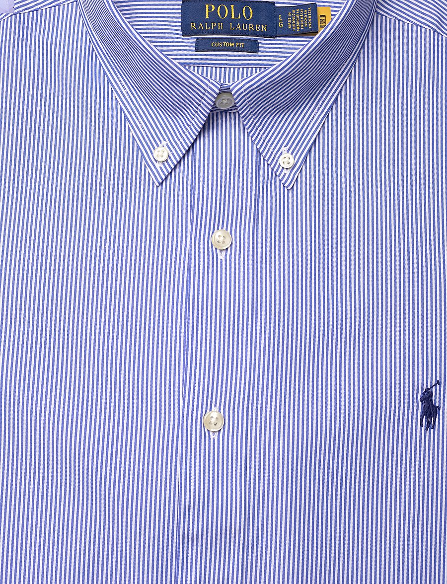 Polo Ralph Lauren - Custom Fit Stretch Poplin Shirt - casual skjorter - 2866 blue/white h - 2