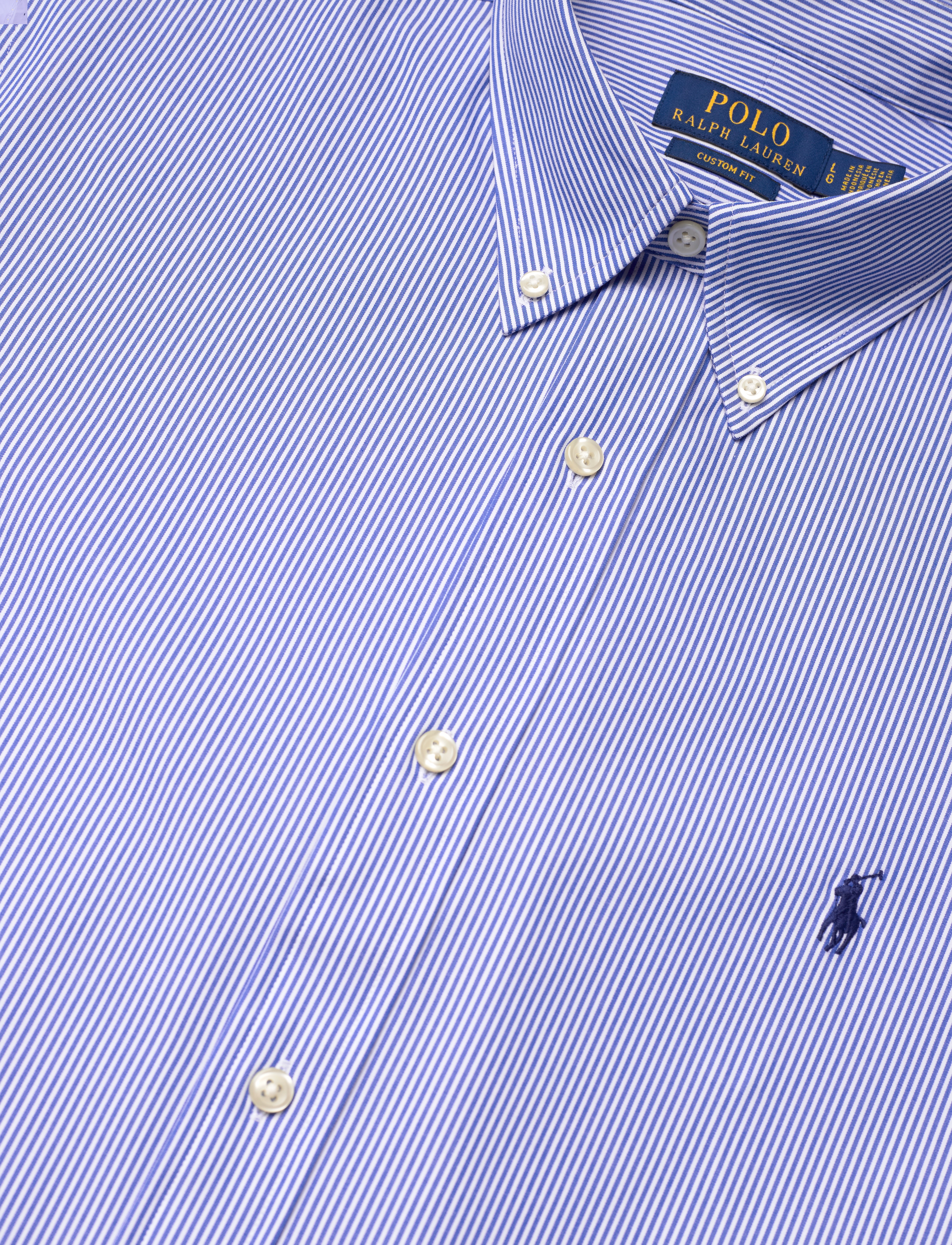 Polo Ralph Lauren - Custom Fit Stretch Poplin Shirt - casual hemden - 2866 blue/white h - 3