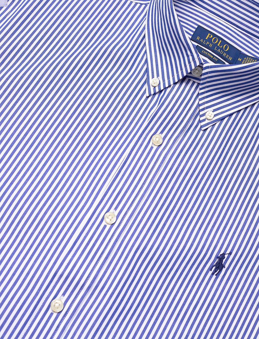 Polo Ralph Lauren - Custom Fit Stretch Poplin Shirt - casual shirts - blue/white bengal - 3