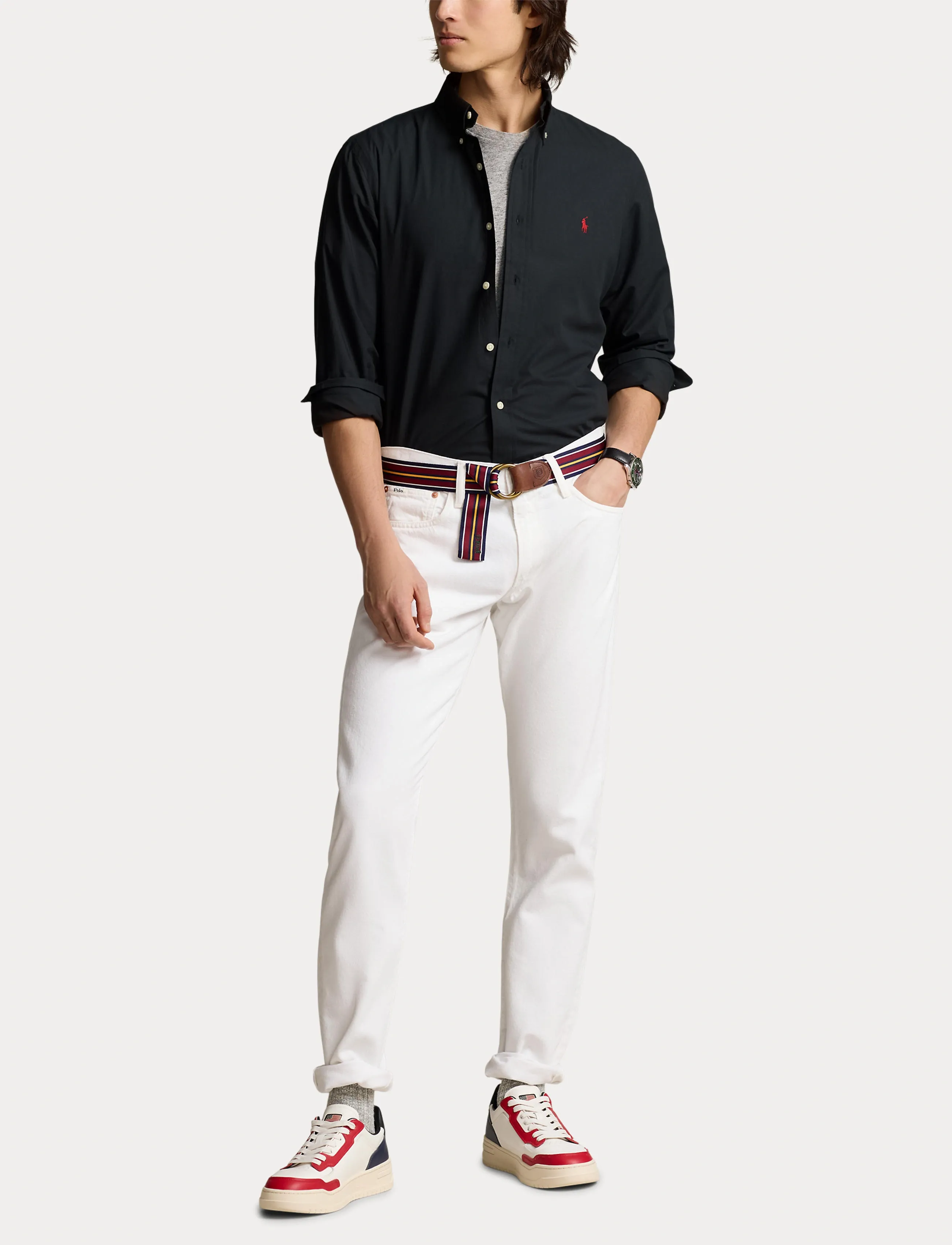 Polo Ralph Lauren - Custom Fit Stretch Poplin Shirt - vacation essentials - polo black - 5