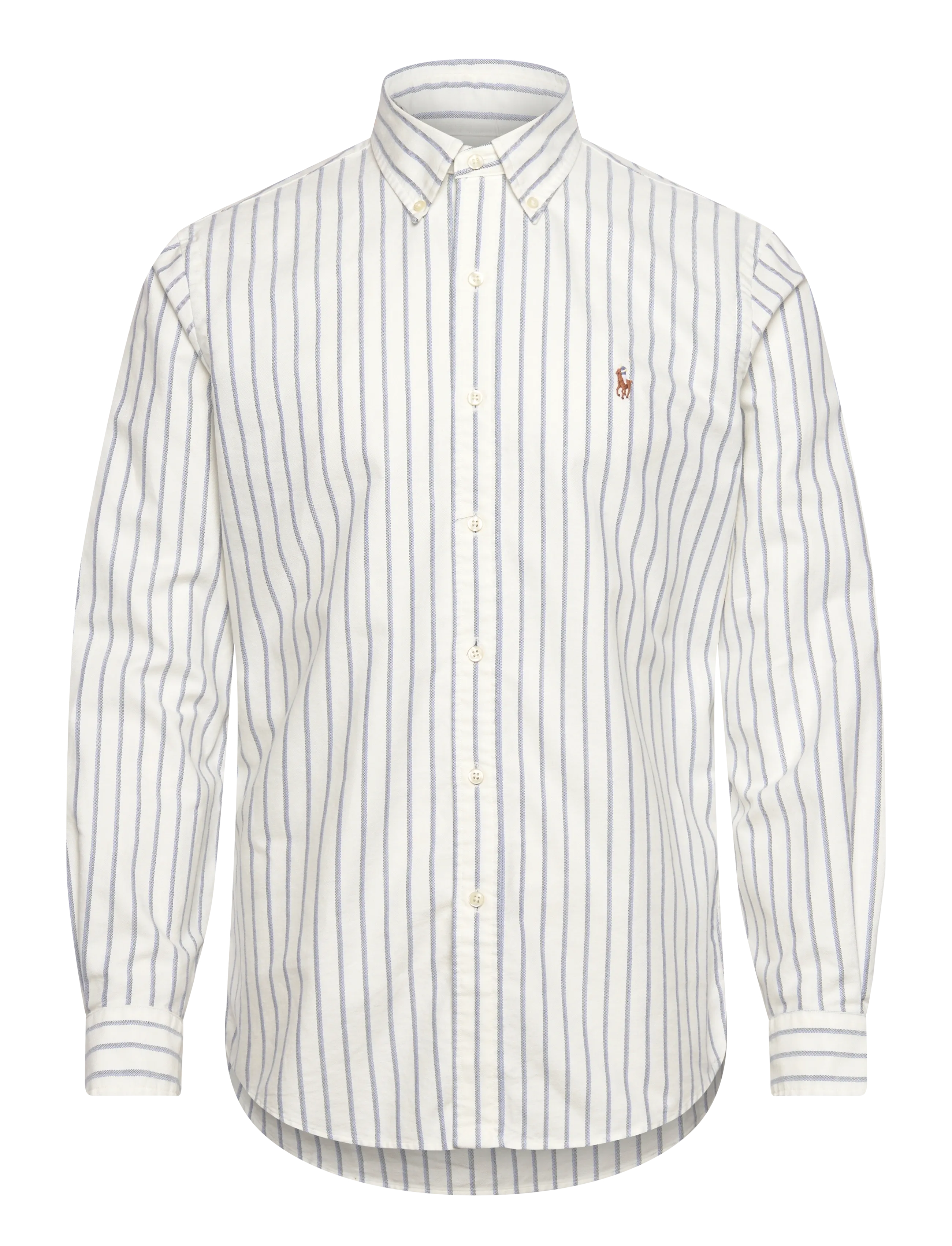 Polo Ralph Lauren Custom Fit Striped Oxford Shirt - Winter deals - 6832E WHITE BLUE / white