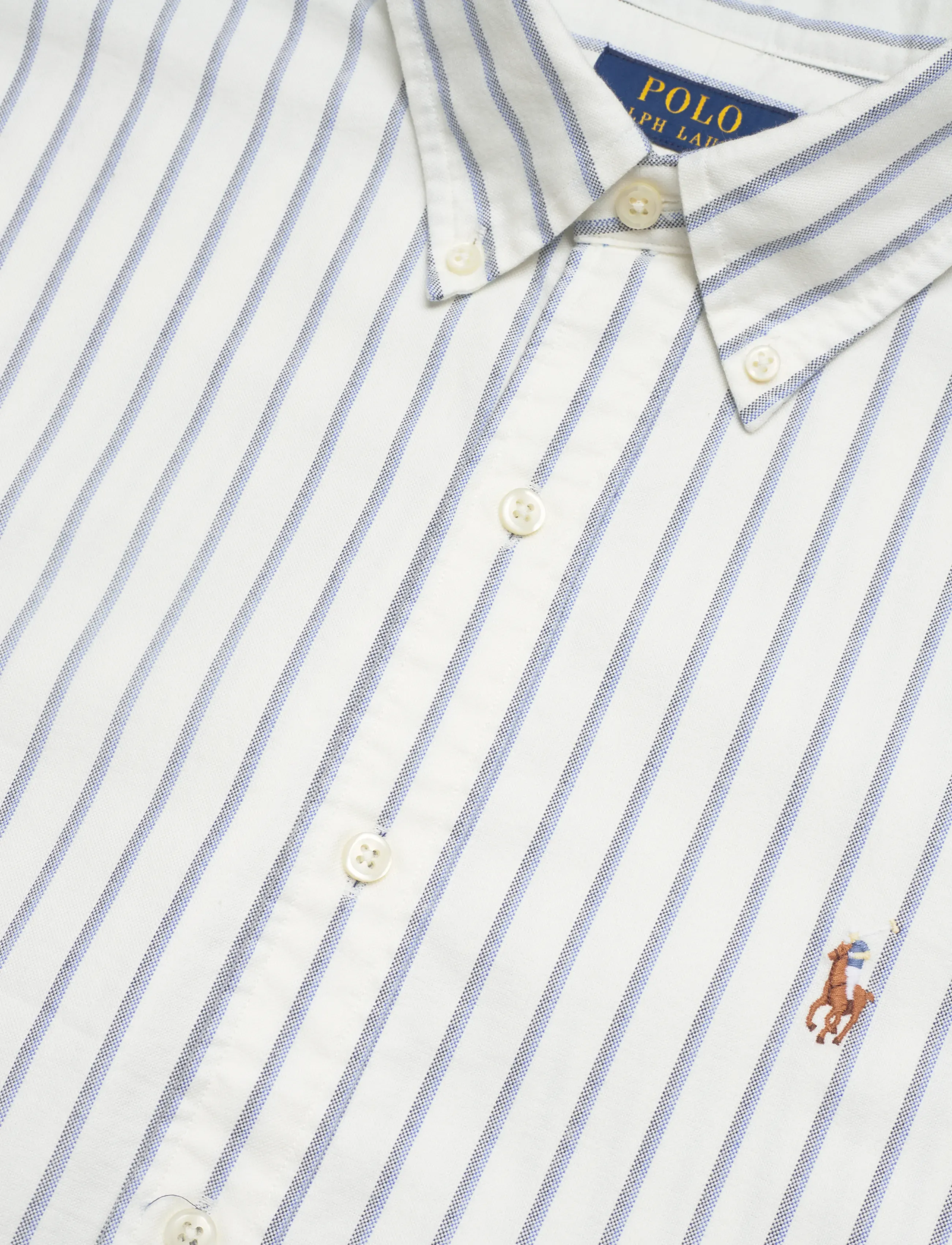Polo Ralph Lauren - Custom Fit Striped Oxford Shirt - striped shirts - 6832e white blue - 3
