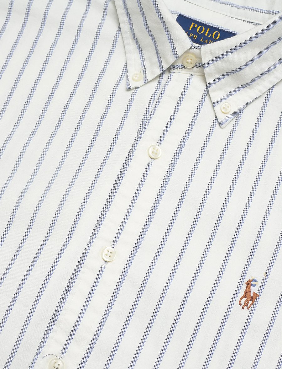 Polo Ralph Lauren - Custom Fit Striped Oxford Shirt - striped shirts - 6832e white blue - 3
