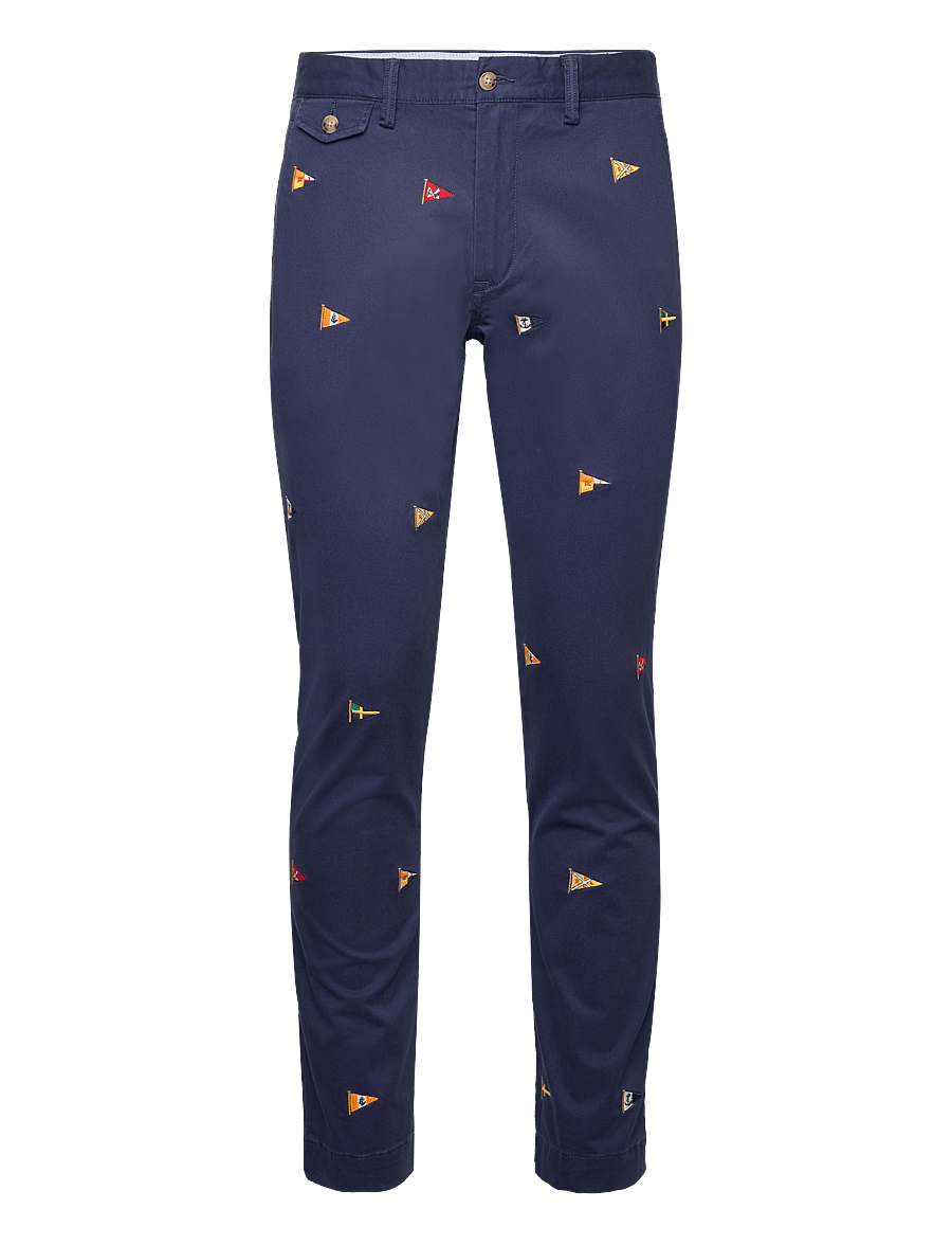 Polo Ralph Lauren - Stretch Slim Fit Embroidered Pant - newport navy w/fl - 0