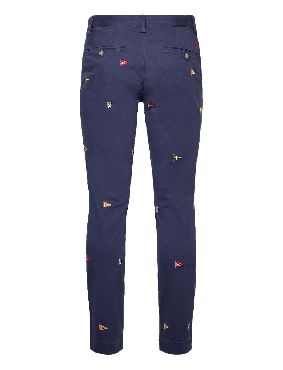 Polo Ralph Lauren - Stretch Slim Fit Embroidered Pant - newport navy w/fl - 1