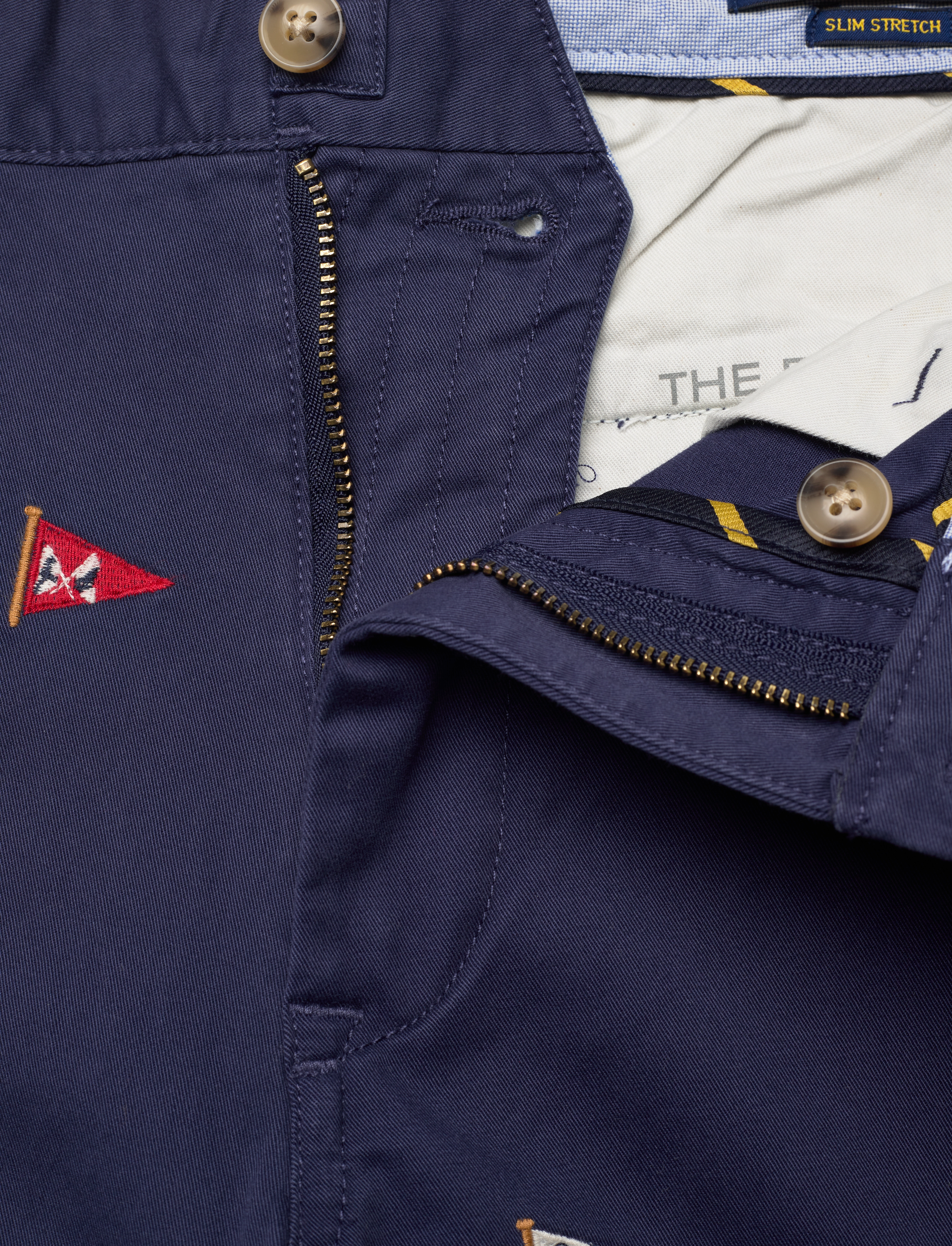 Polo Ralph Lauren - Stretch Slim Fit Embroidered Pant - newport navy w/fl - 3