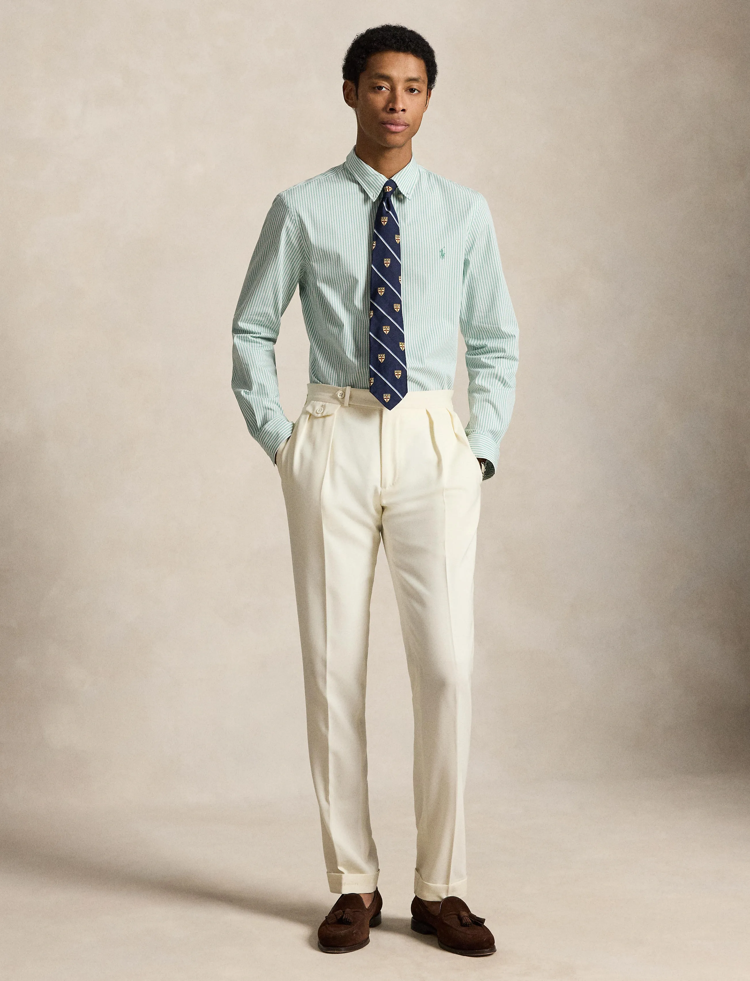 Polo Ralph Lauren Slim Fit Striped Stretch Poplin Shirt - Gestreifte Hemden - 4655AD ESSEX GREE / green