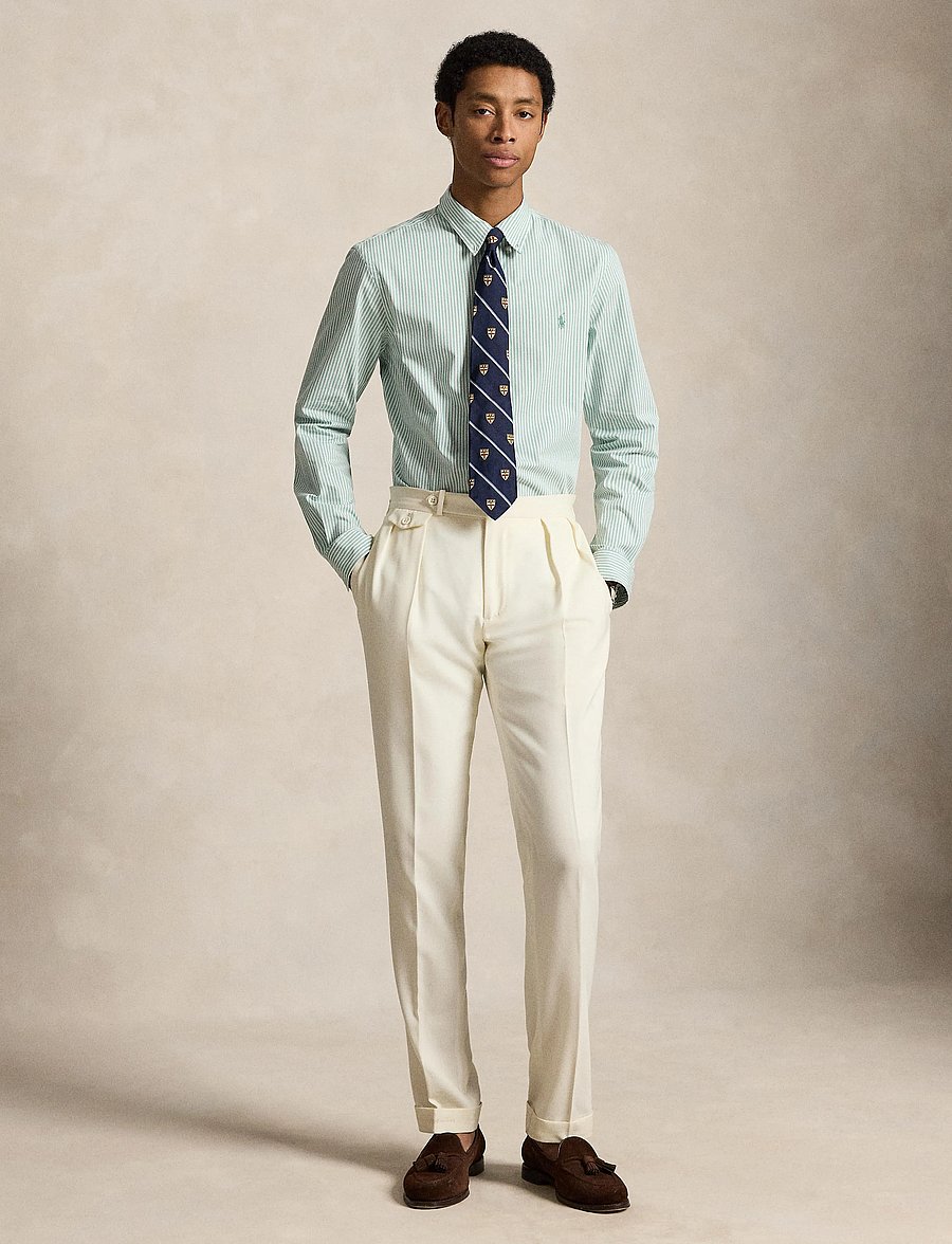 Polo Ralph Lauren - Slim Fit Striped Stretch Poplin Shirt - gestreifte hemden - 4655ad essex gree - 0