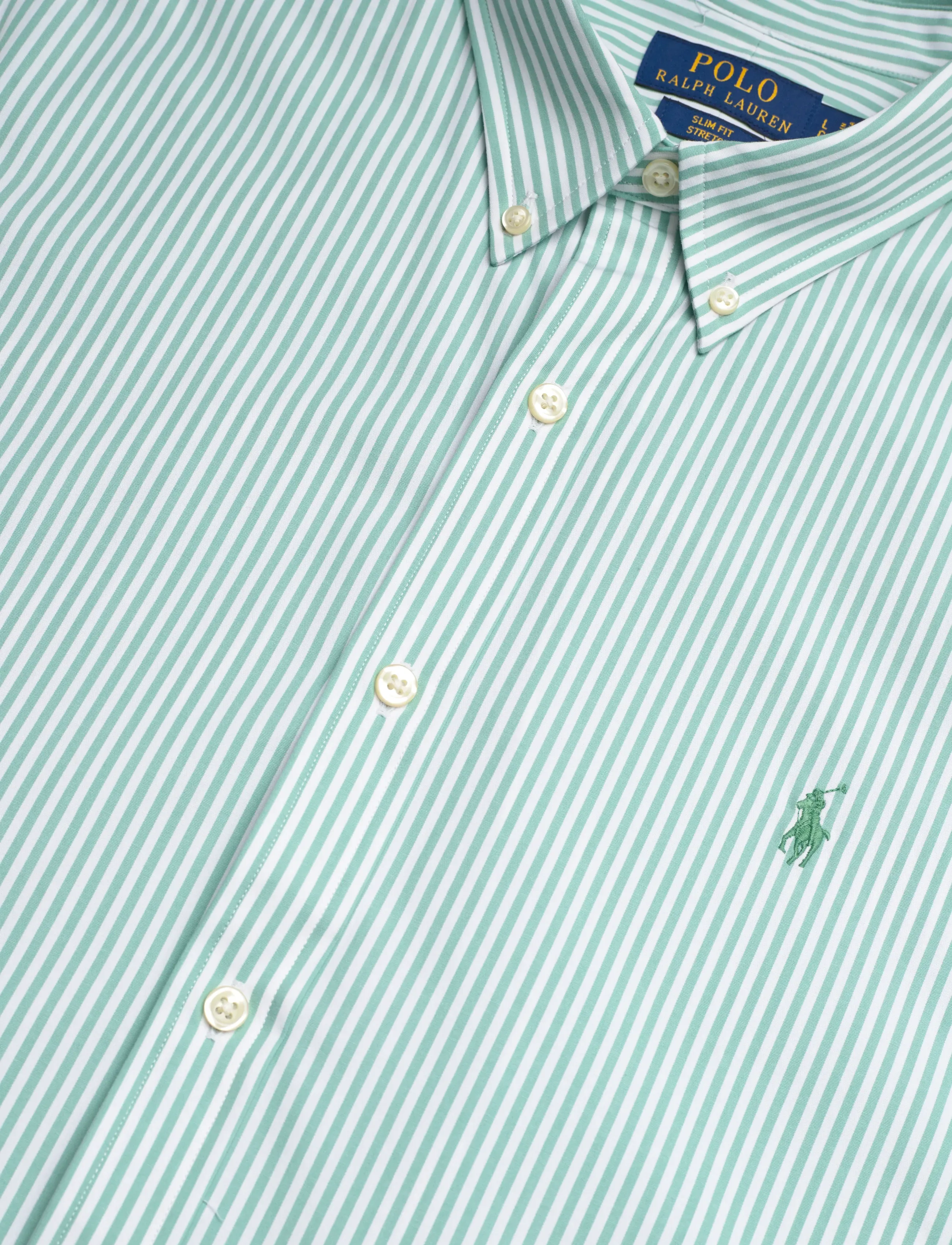 Polo Ralph Lauren - Slim Fit Striped Stretch Poplin Shirt - stribede skjorter - 4655ad essex gree - 5