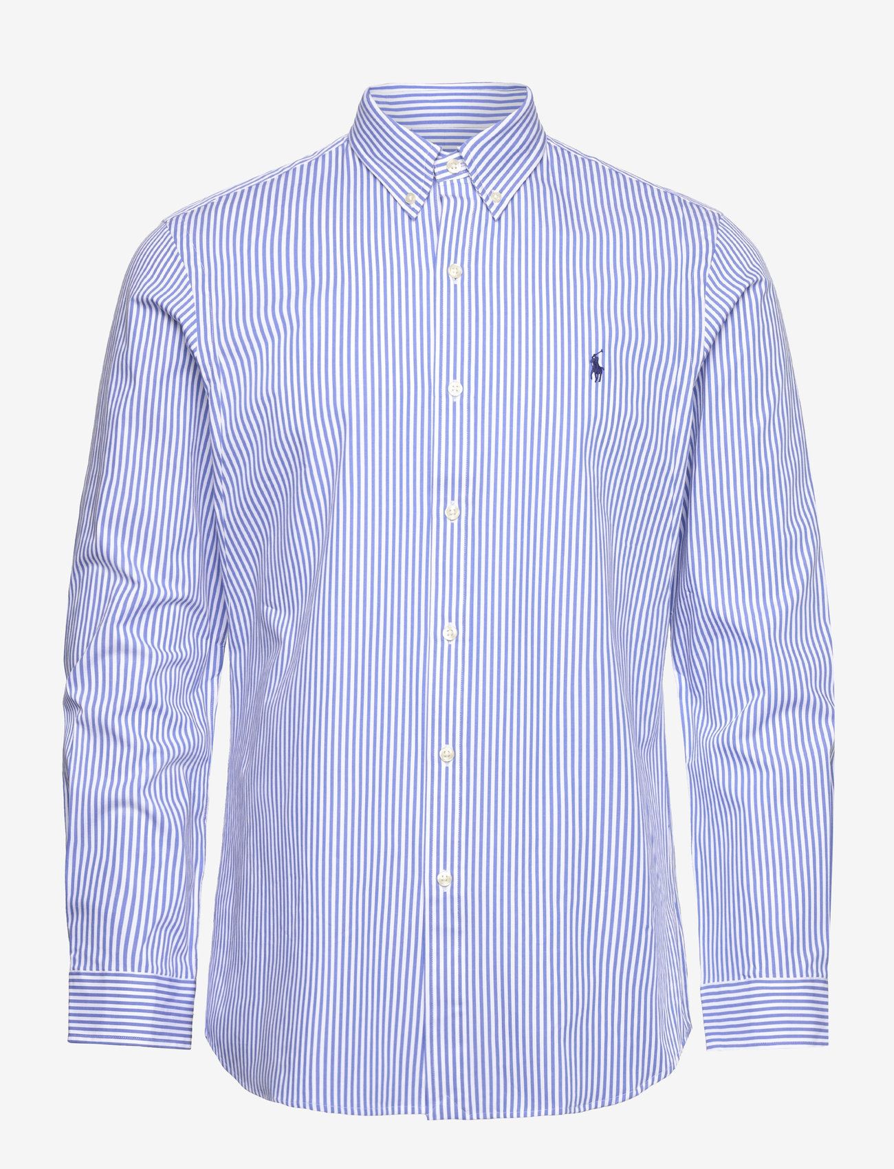 Polo Ralph Lauren - Slim Fit Striped Stretch Poplin Shirt - tavalised t-särgid - 4655h light blue - 1