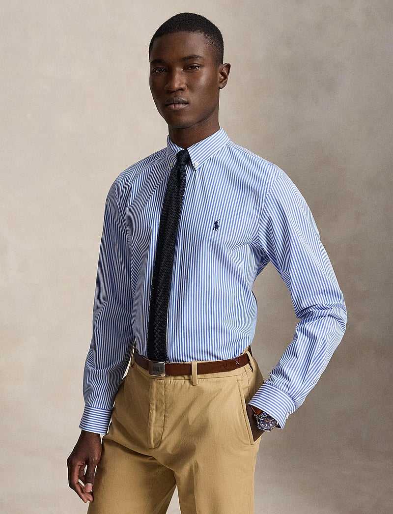 Polo Ralph Lauren - Slim Fit Striped Stretch Poplin Shirt - gestreifte hemden - 4655h light blue - 3
