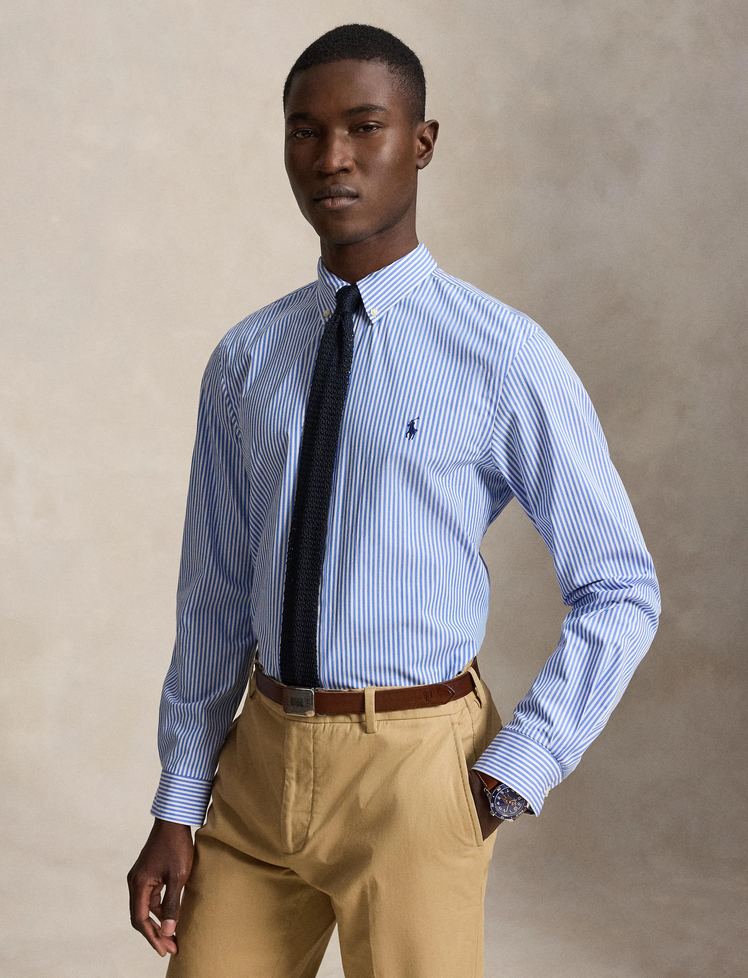 Polo Ralph Lauren - Slim Fit Striped Stretch Poplin Shirt - stripete skjorter - 4655h light blue - 3