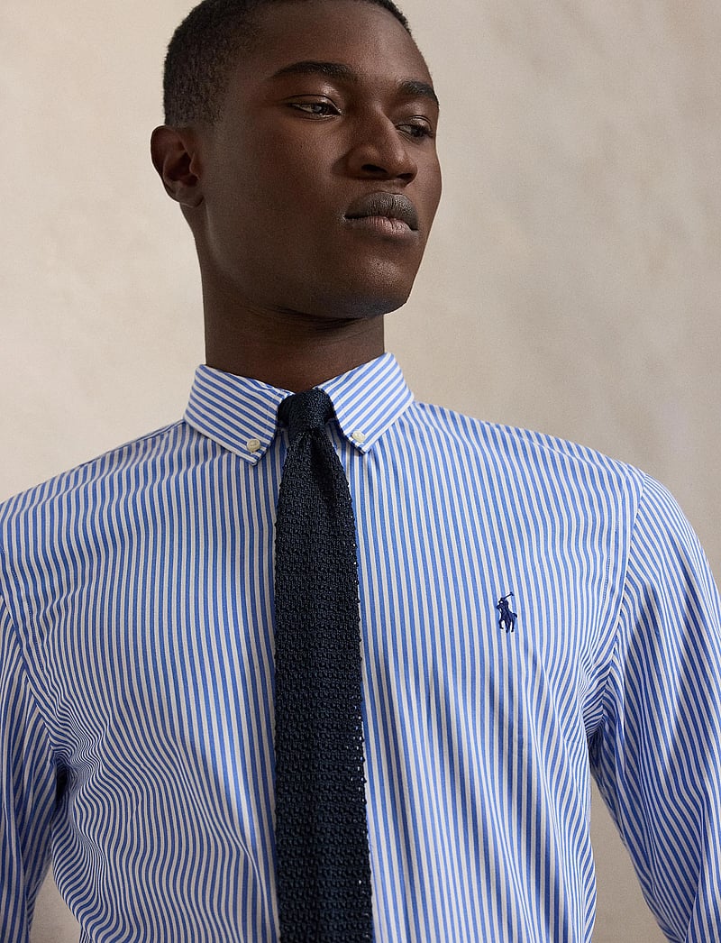 Polo Ralph Lauren - Slim Fit Striped Stretch Poplin Shirt - gestreifte hemden - 4655h light blue - 4