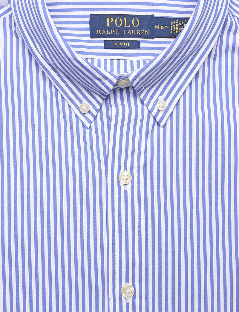 Polo Ralph Lauren - Slim Fit Striped Stretch Poplin Shirt - tavalised t-särgid - 4655h light blue - 3