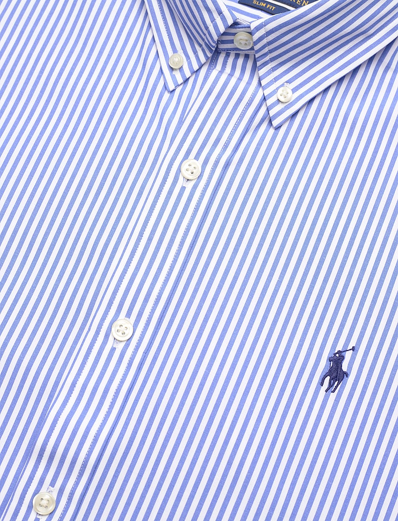 Polo Ralph Lauren - Slim Fit Striped Stretch Poplin Shirt - tavalised t-särgid - 4655h light blue - 4
