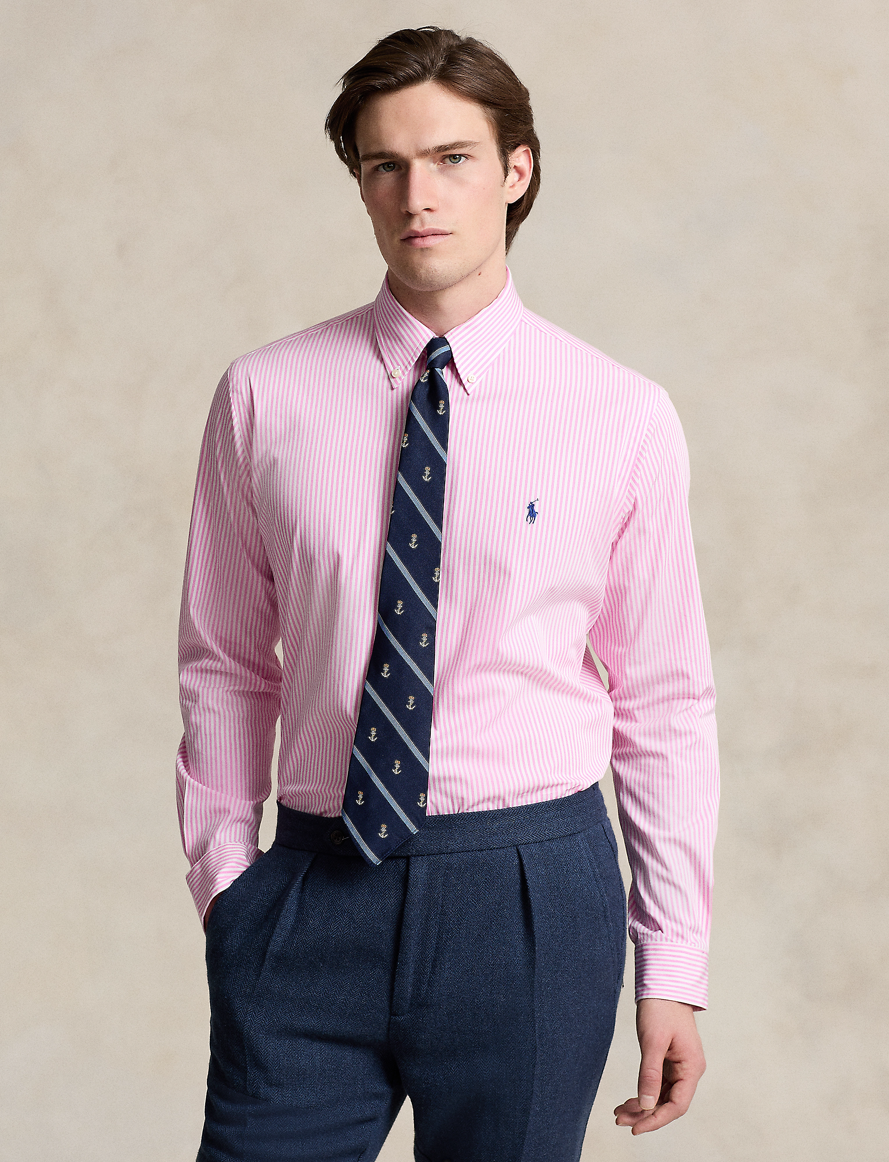 Polo Ralph Lauren 50/1 BISTRCH POPLIN-SLBDPPCS - Dagens supertilbud - 4655I  PINK/WHITE / pink/rose