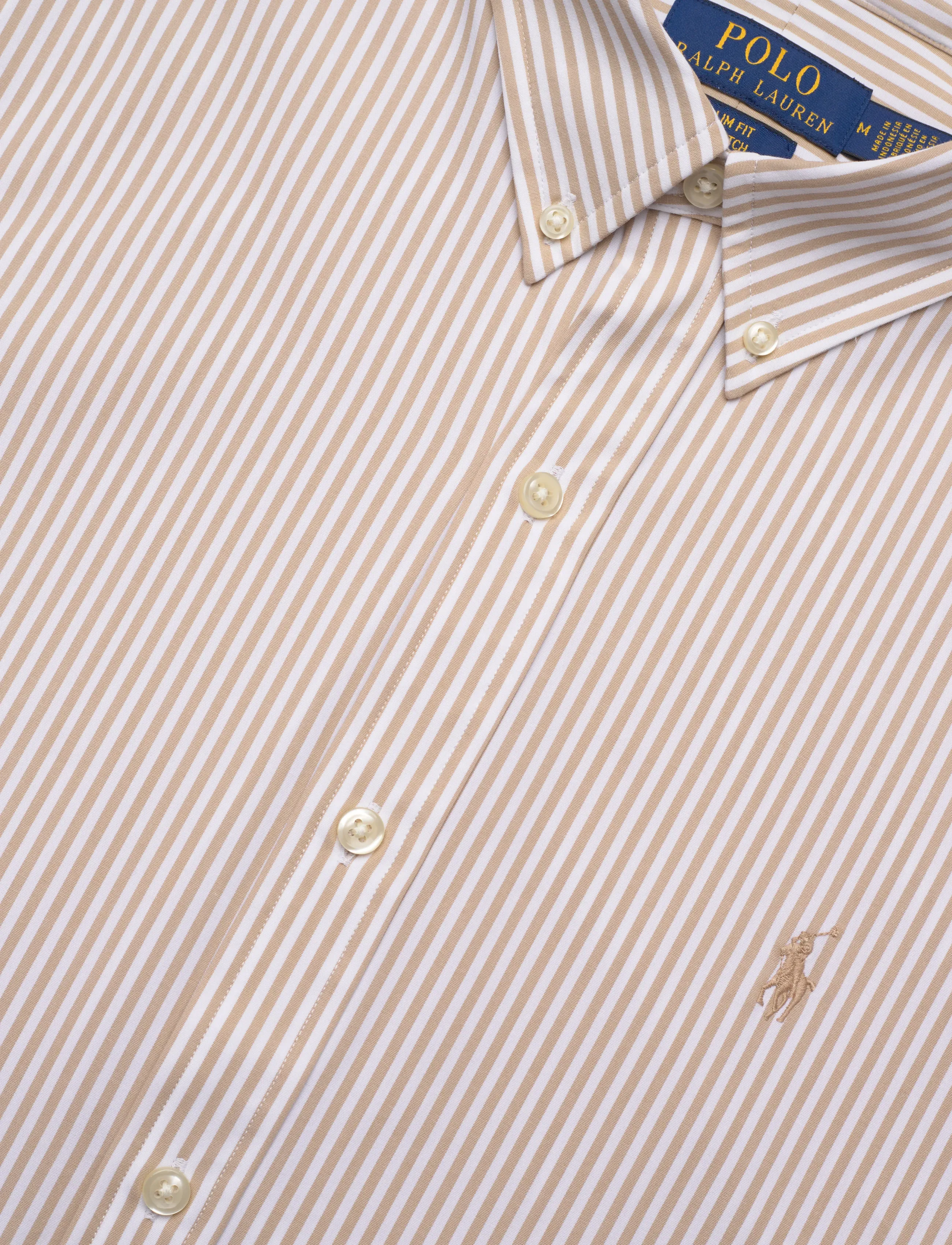 Polo Ralph Lauren - Slim Fit Striped Stretch Poplin Shirt - stribede skjorter - 4655z coastal bei - 5