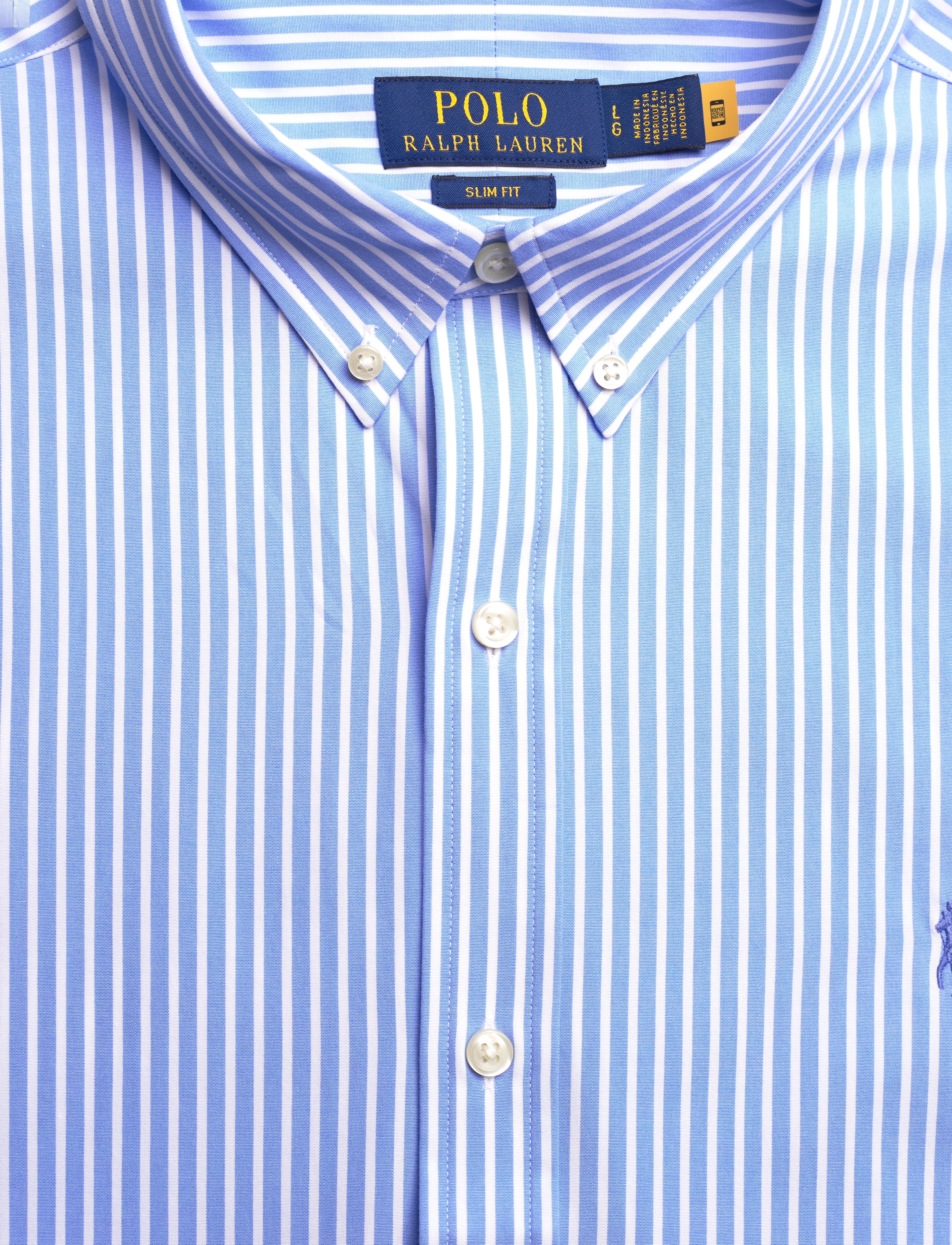 Polo Ralph Lauren - Slim Fit Striped Stretch Poplin Shirt - stribede skjorter - 6779a canvas blue - 2