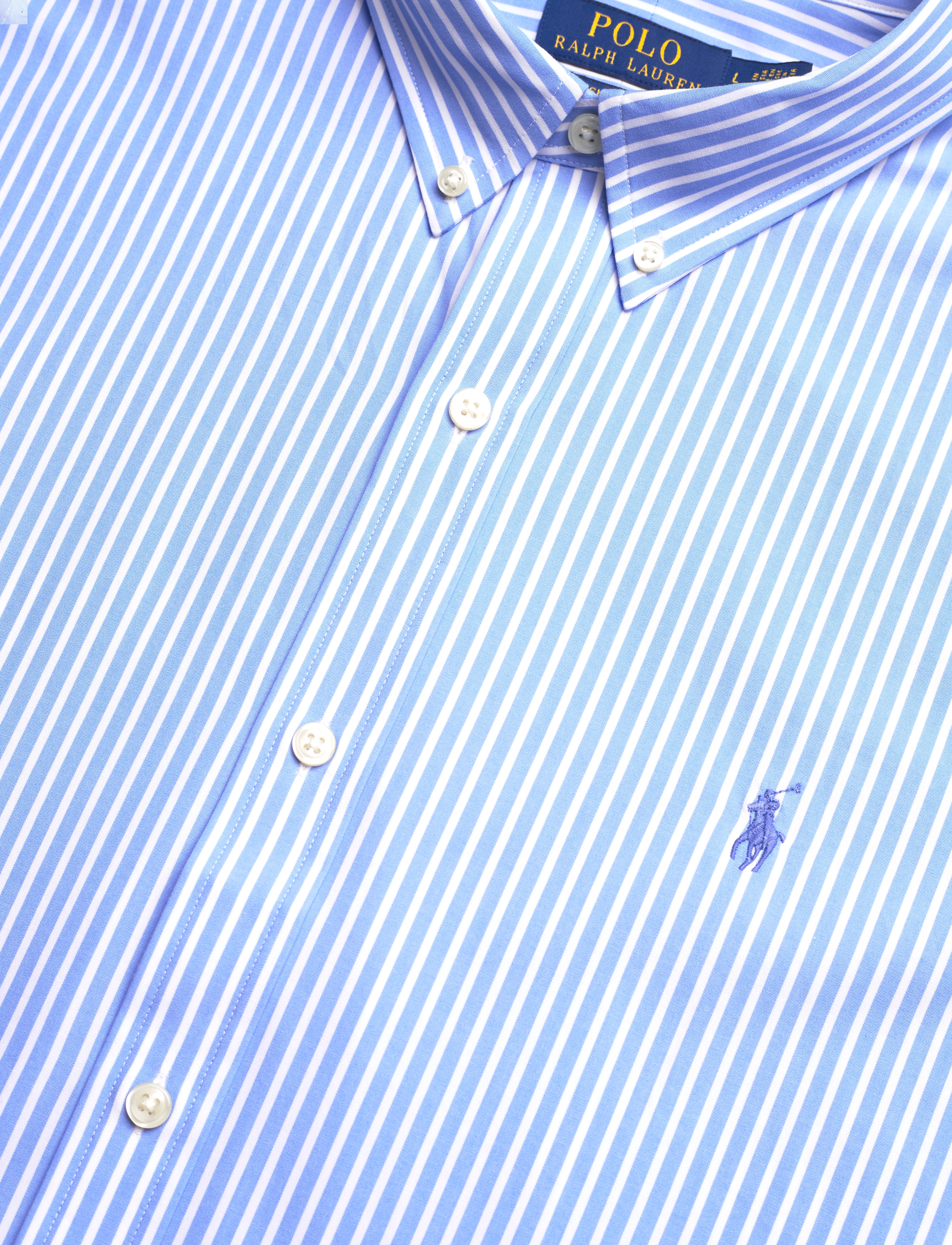 Polo Ralph Lauren - Slim Fit Striped Stretch Poplin Shirt - stribede skjorter - 6779a canvas blue - 3