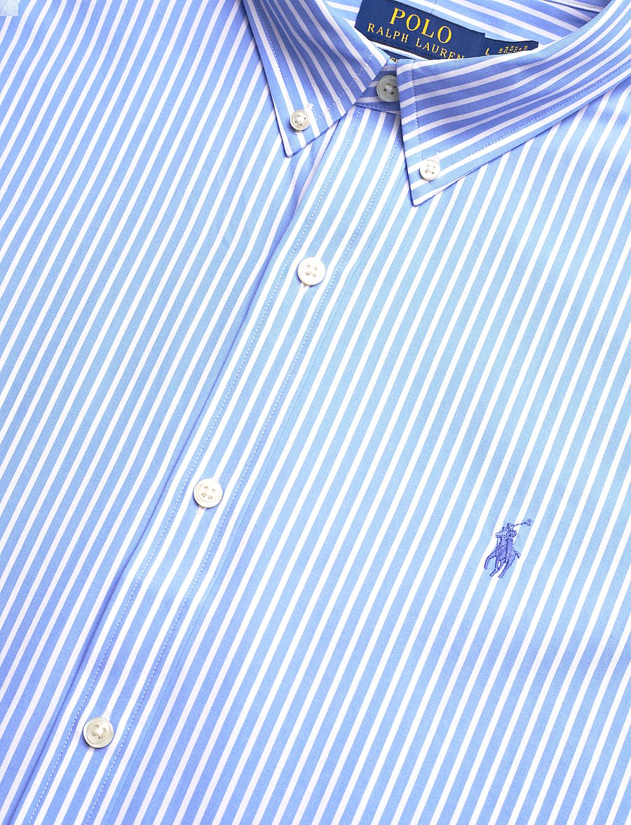 Polo Ralph Lauren - Slim Fit Striped Stretch Poplin Shirt - gestreifte hemden - 6779a canvas blue - 3