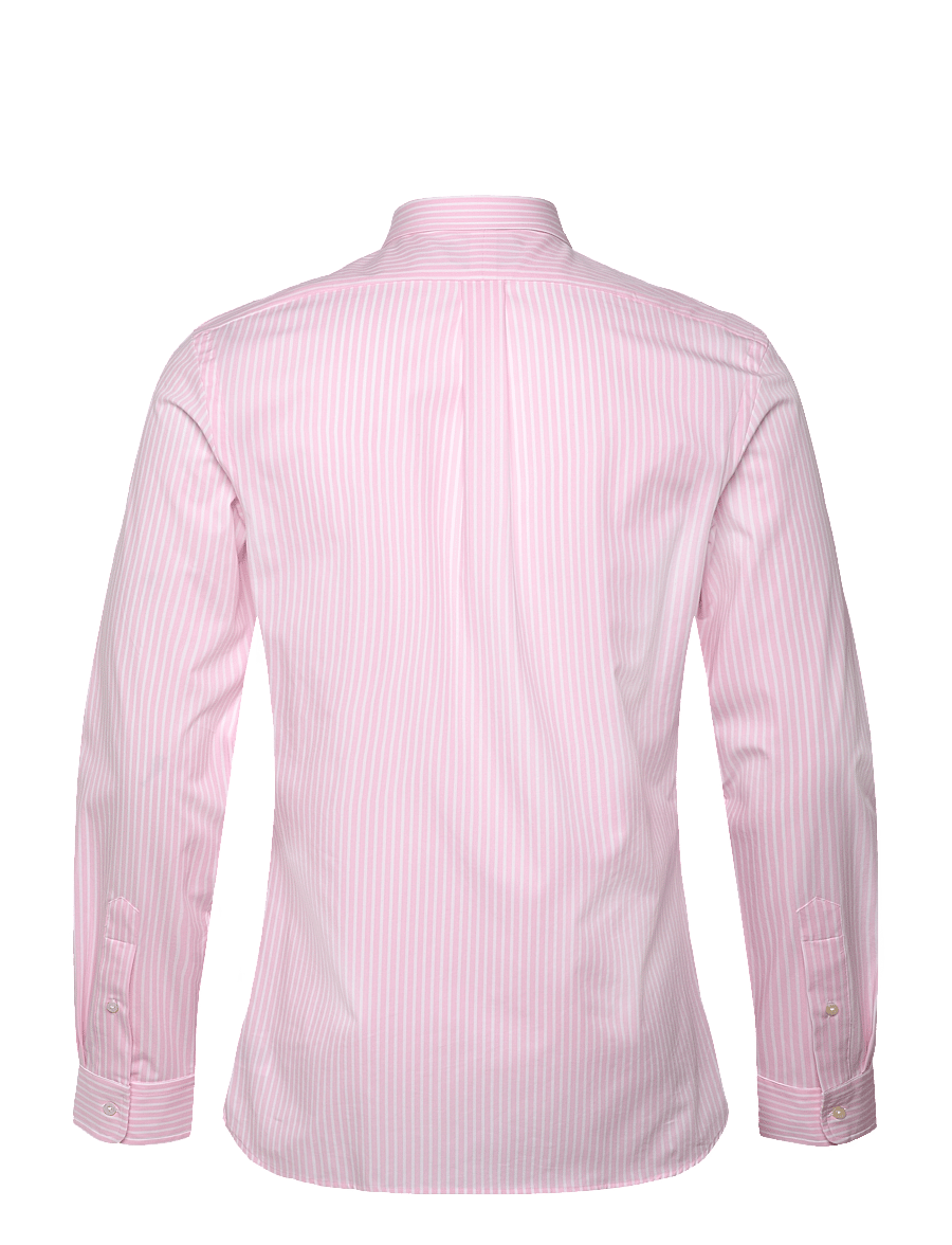 Polo Ralph Lauren - Slim Fit Striped Stretch Poplin Shirt - randiga skjortor - 6779b carmel pink - 1