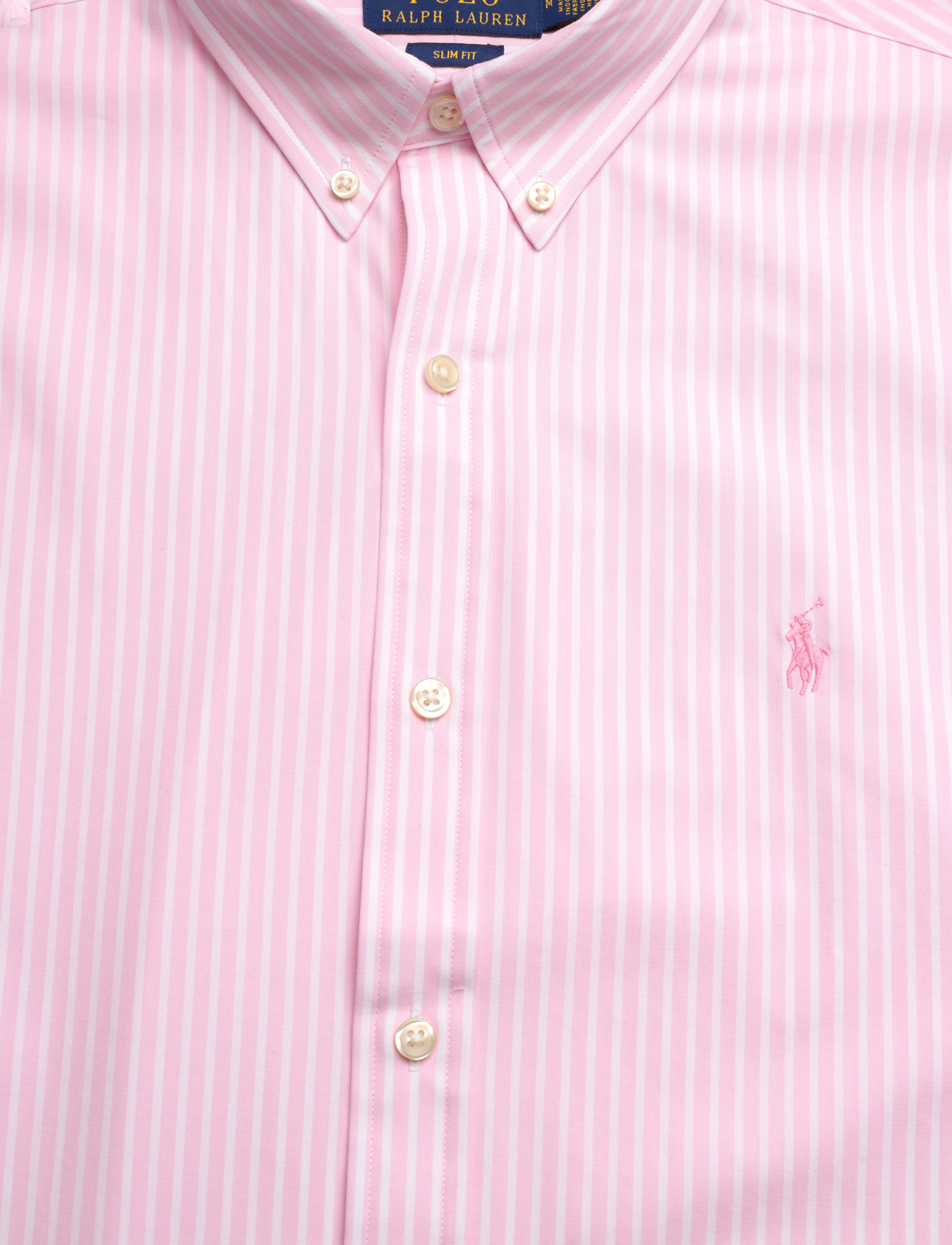 Polo Ralph Lauren - Slim Fit Striped Stretch Poplin Shirt - triibulised särgid - 6779b carmel pink - 2