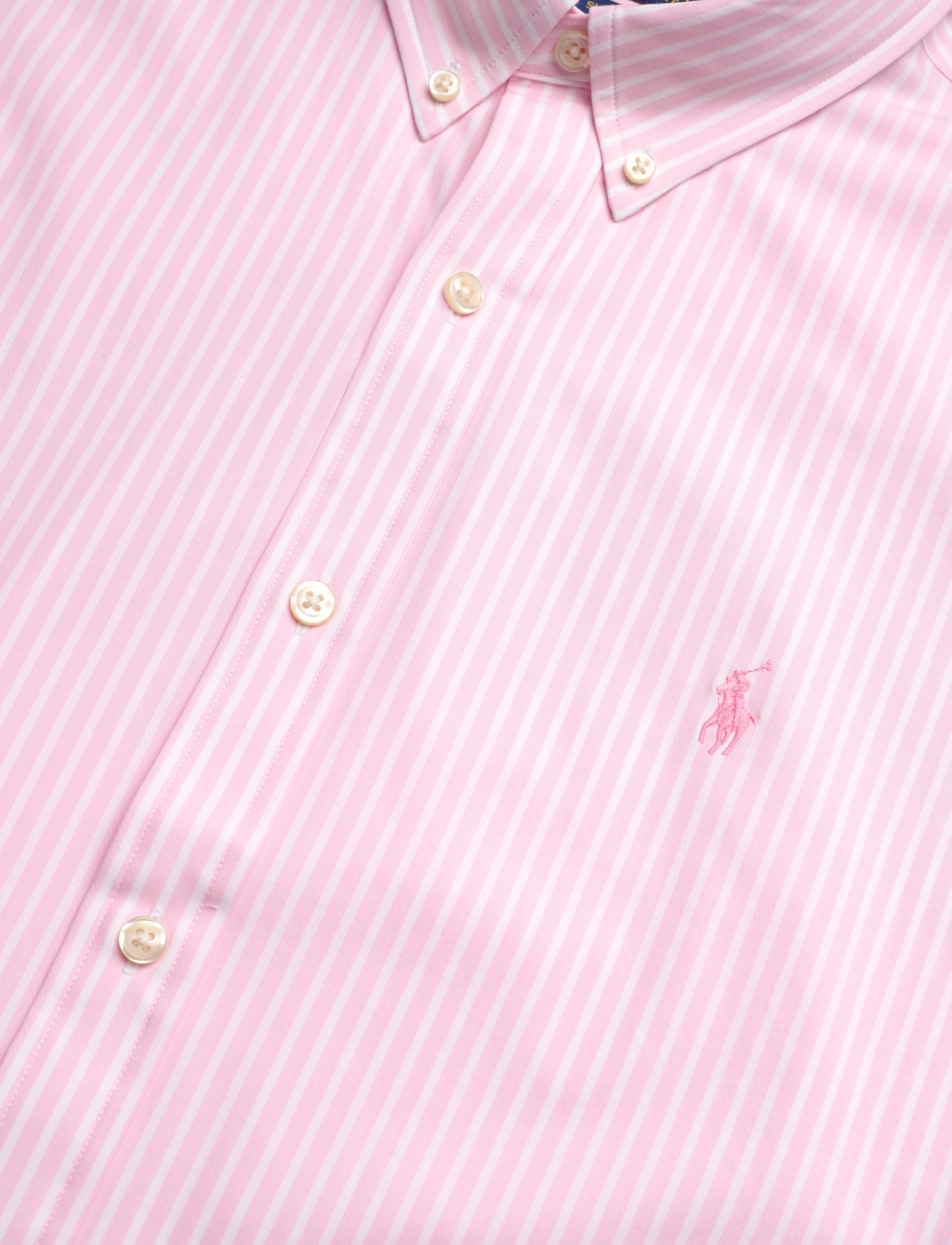 Polo Ralph Lauren - Slim Fit Striped Stretch Poplin Shirt - triibulised särgid - 6779b carmel pink - 3