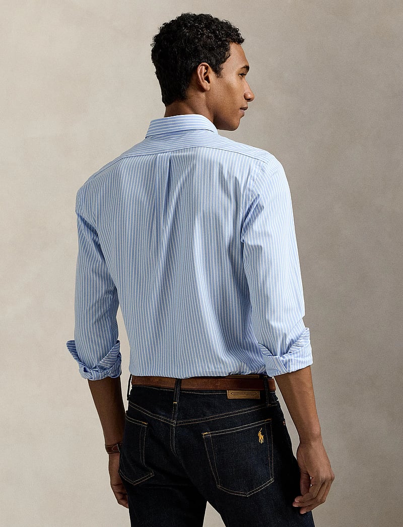 Polo Ralph Lauren - Slim Fit Striped Stretch Poplin Shirt - koszule w paski i prążki - 6779f austin blue - 3
