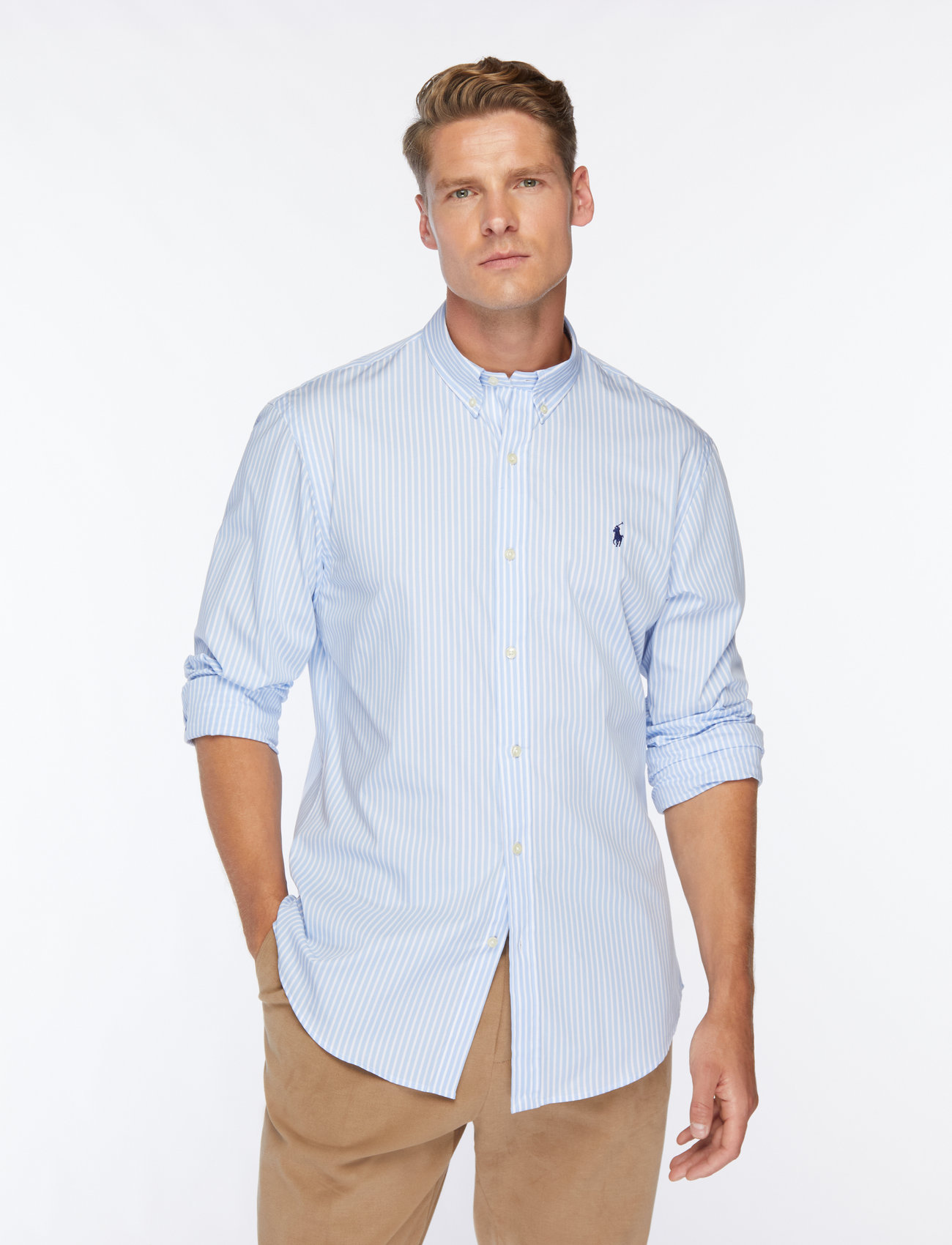 Polo Ralph Lauren Slim Fit Striped Stretch Poplin Shirt