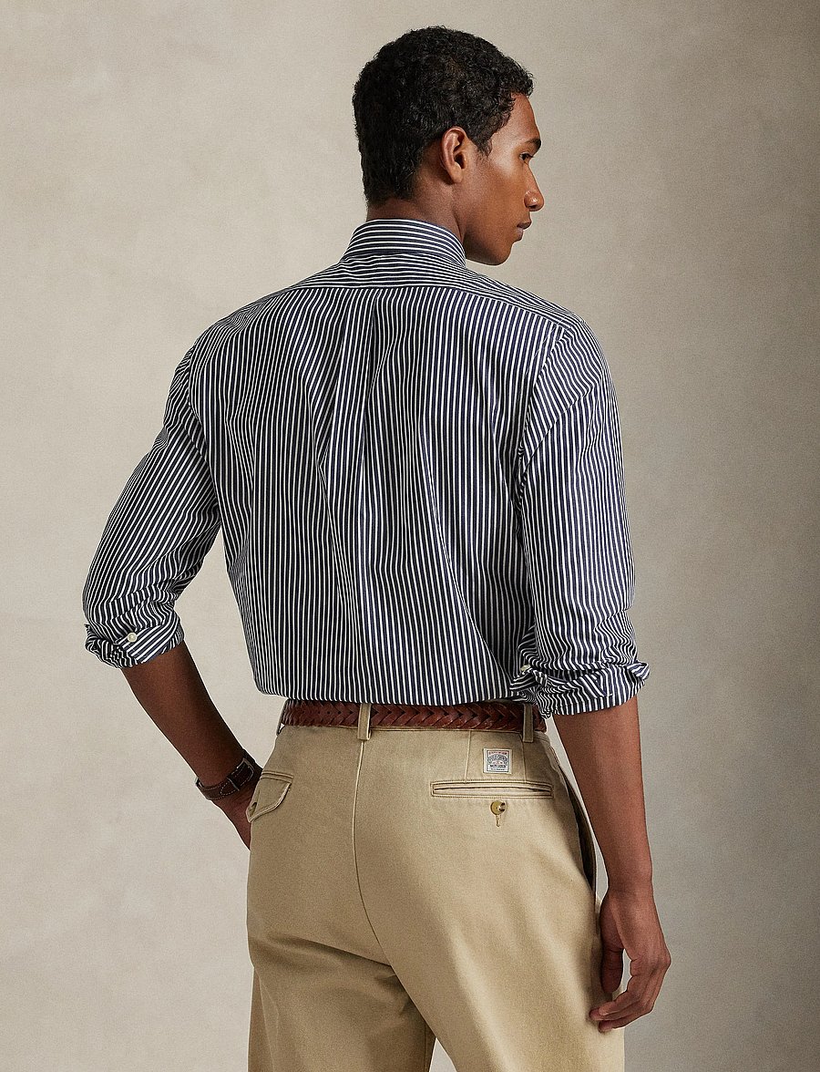 Polo Ralph Lauren - Slim Fit Striped Stretch Poplin Shirt - gestreifte hemden - 6779j newport nav - 2