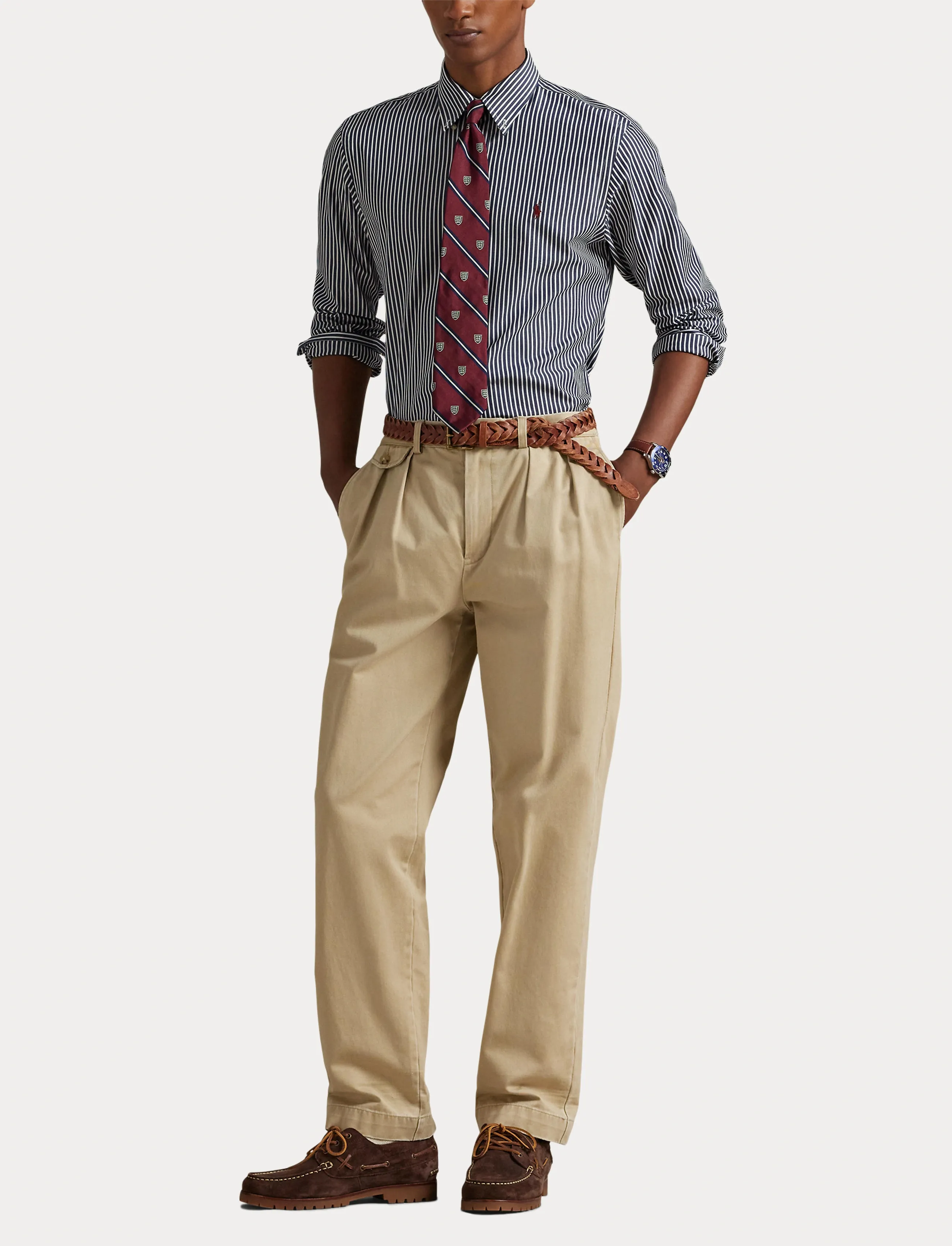 Polo Ralph Lauren - Slim Fit Striped Stretch Poplin Shirt - stribede skjorter - 6779j newport nav - 4