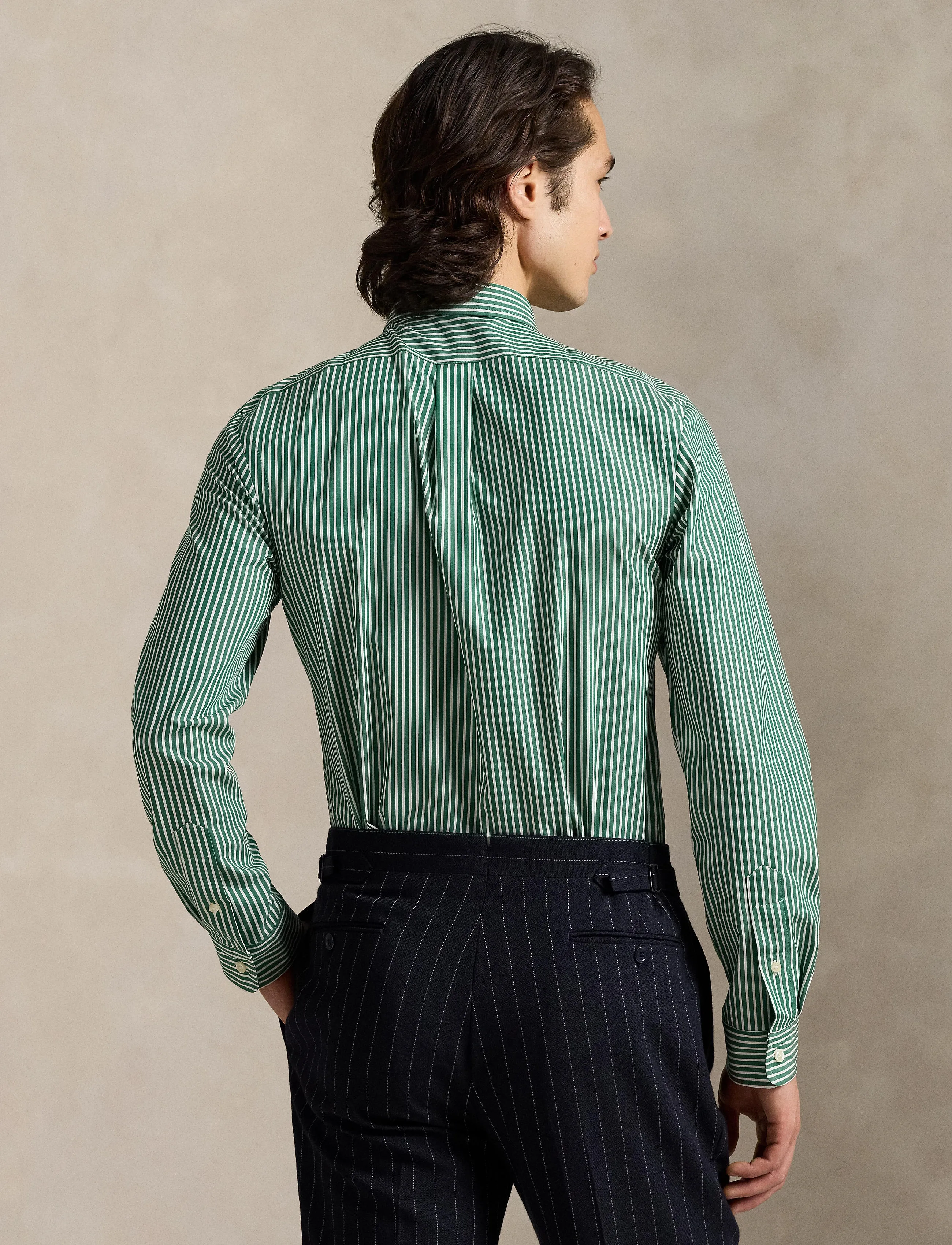 Polo Ralph Lauren - Slim Fit Striped Stretch Poplin Shirt - stribede skjorter - 6779k new forest - 2
