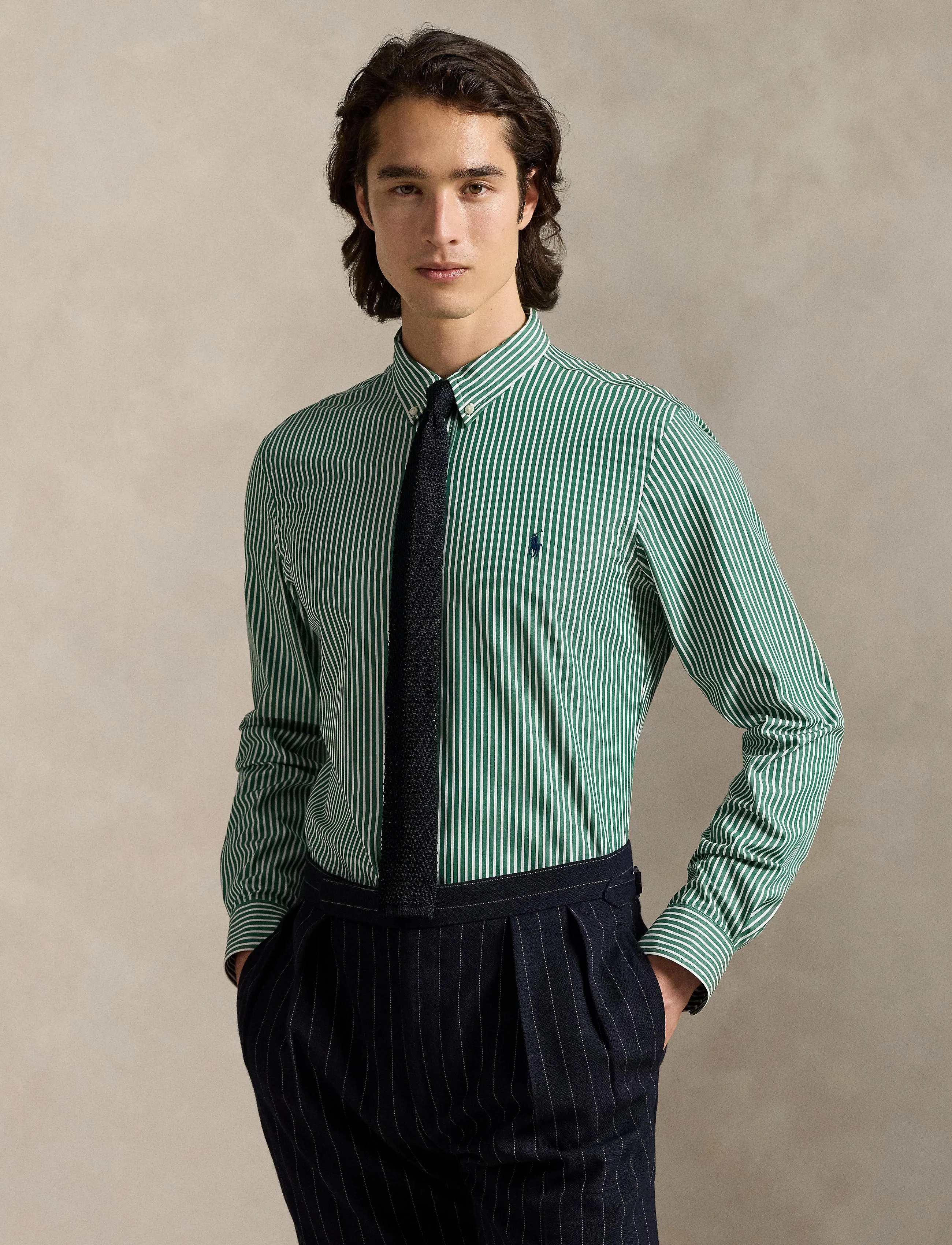 Polo Ralph Lauren - Slim Fit Striped Stretch Poplin Shirt - stribede skjorter - 6779k new forest - 3