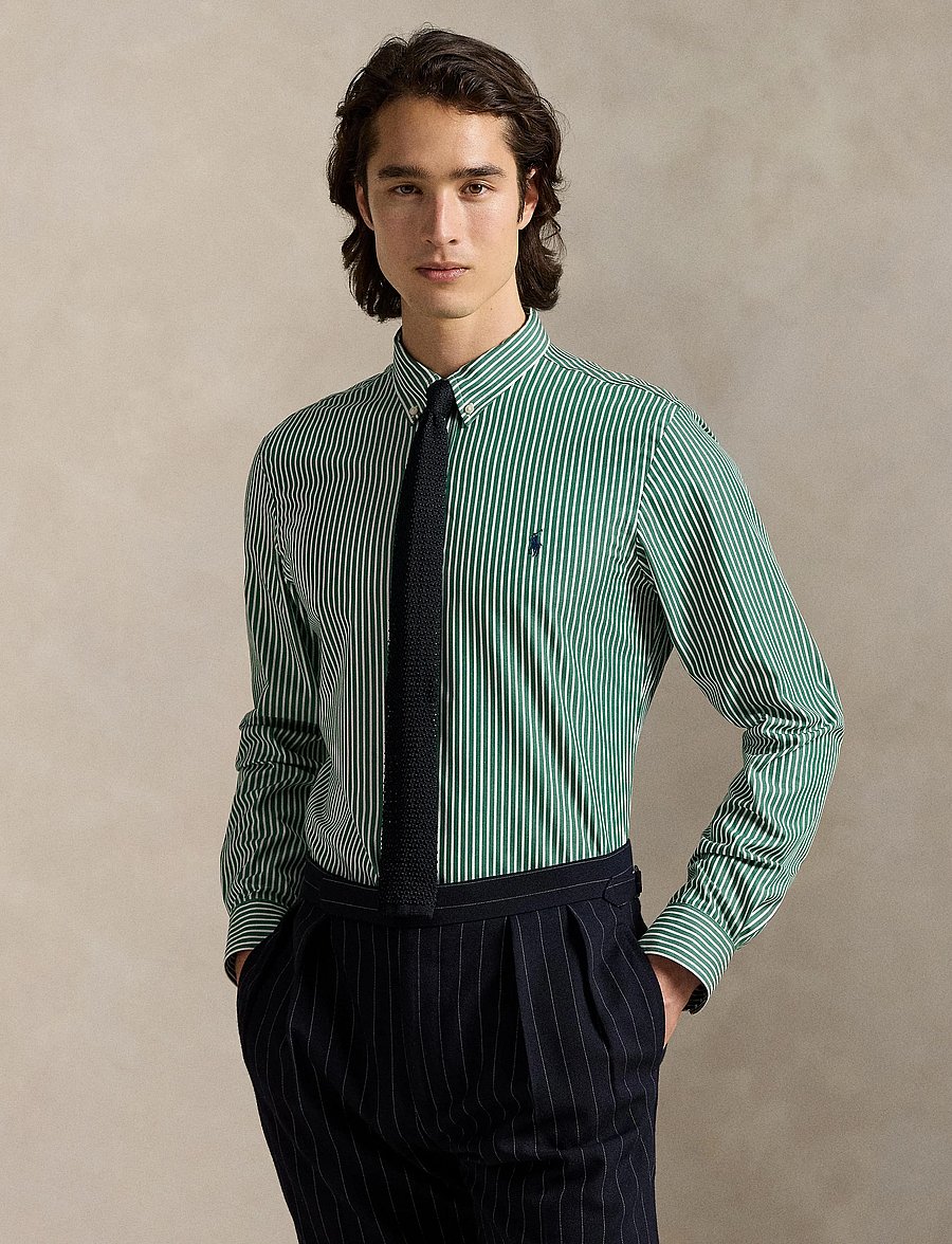 Polo Ralph Lauren - Slim Fit Striped Stretch Poplin Shirt - gestreifte hemden - 6779k new forest - 3