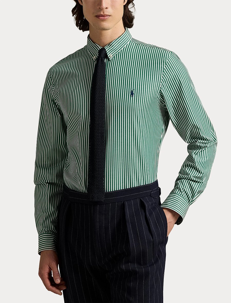Polo Ralph Lauren - Slim Fit Striped Stretch Poplin Shirt - gestreifte hemden - 6779k new forest - 5
