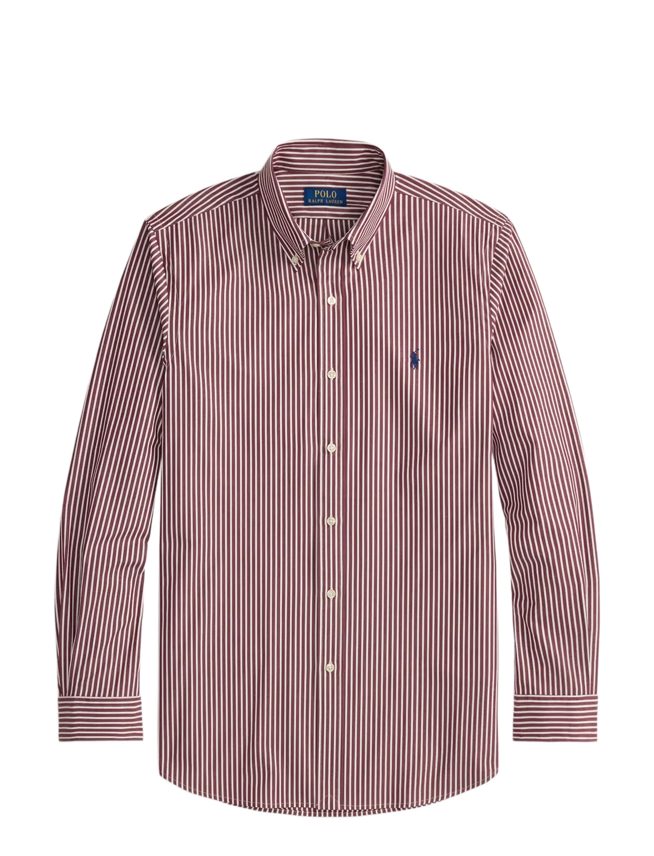 Polo Ralph Lauren Slim Fit Striped Stretch Poplin Shirt - Skjorter - 6779L CLASSIC WIN / burgundy