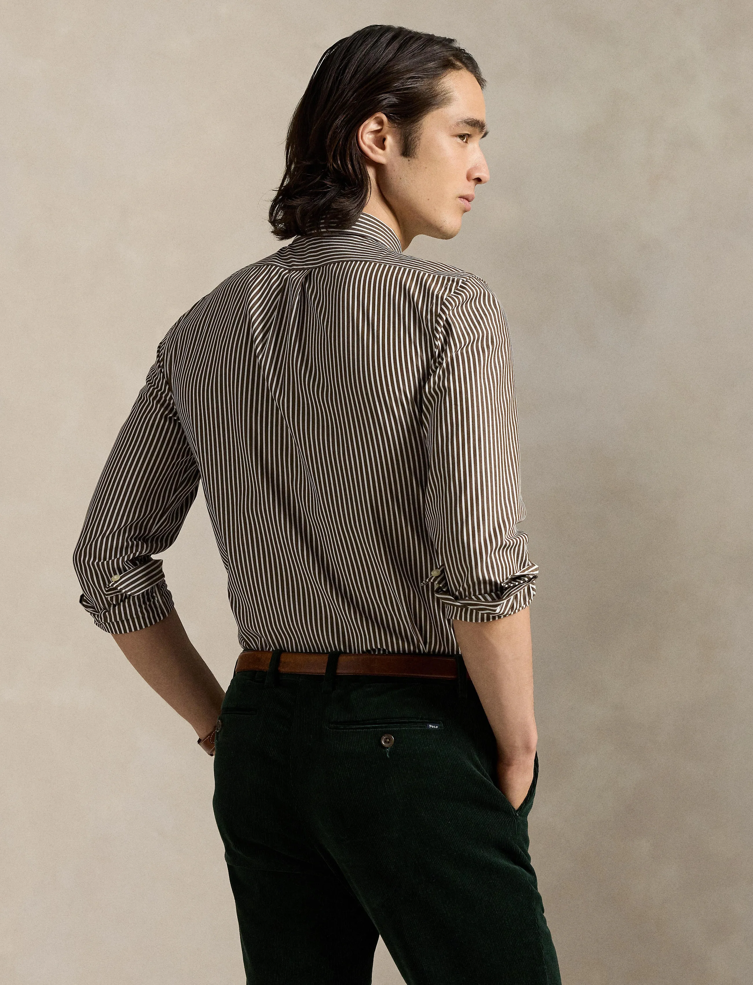 Polo Ralph Lauren - Slim Fit Striped Stretch Poplin Shirt - stribede skjorter - 6779m copper brow - 2