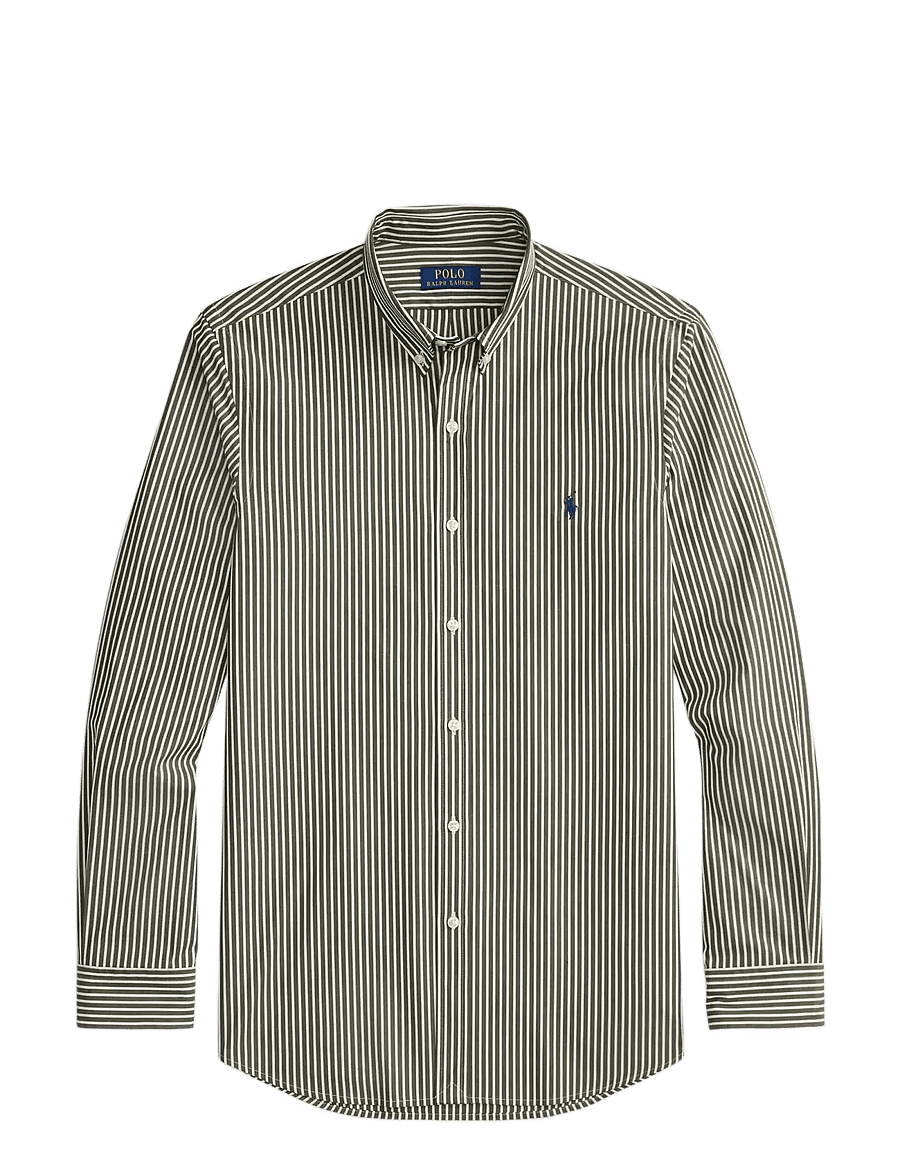 Polo Ralph Lauren - Slim Fit Striped Stretch Poplin Shirt - gestreifte hemden - 6779n armadillo/w - 1