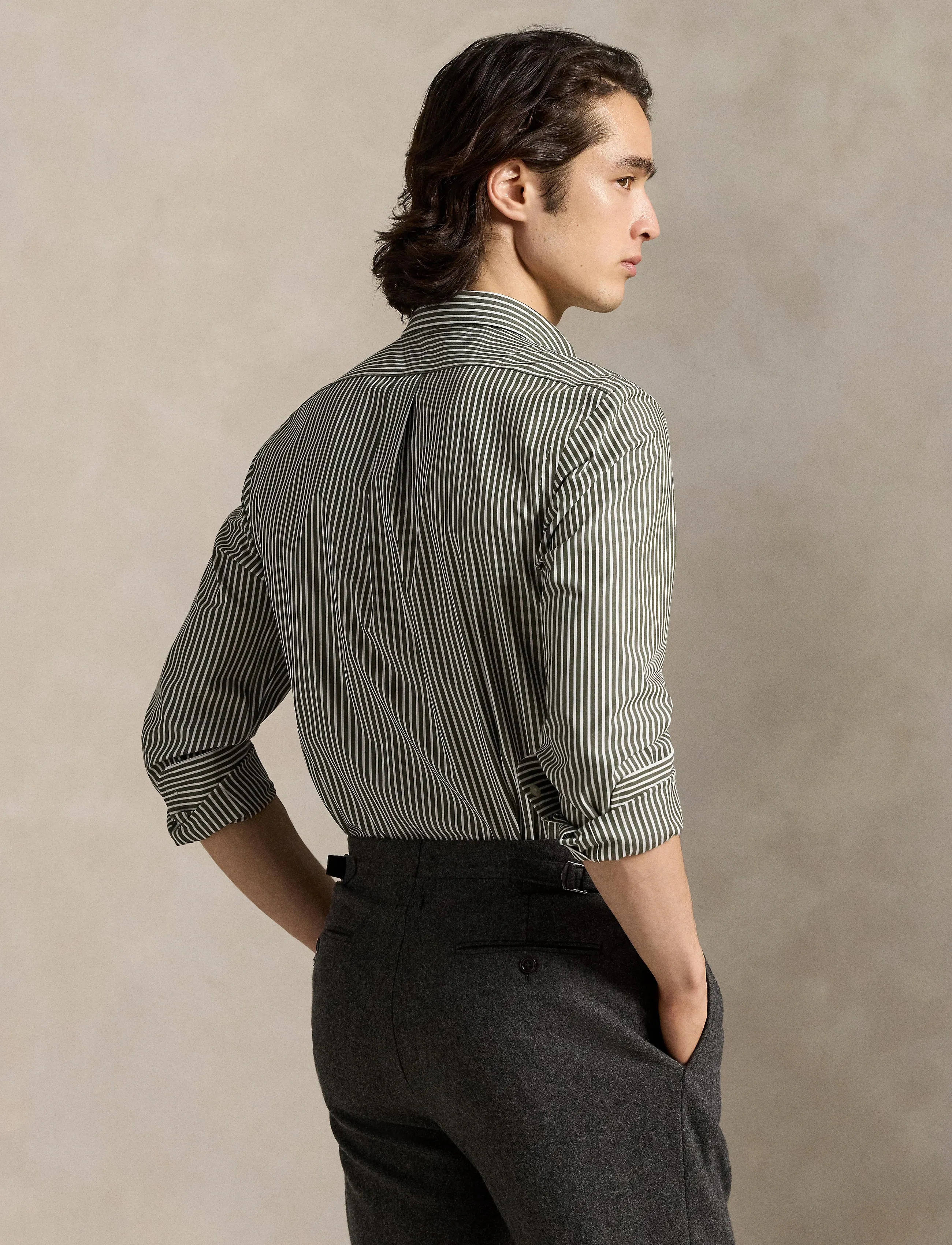 Polo Ralph Lauren - Slim Fit Striped Stretch Poplin Shirt - gestreifte hemden - 6779n armadillo/w - 2