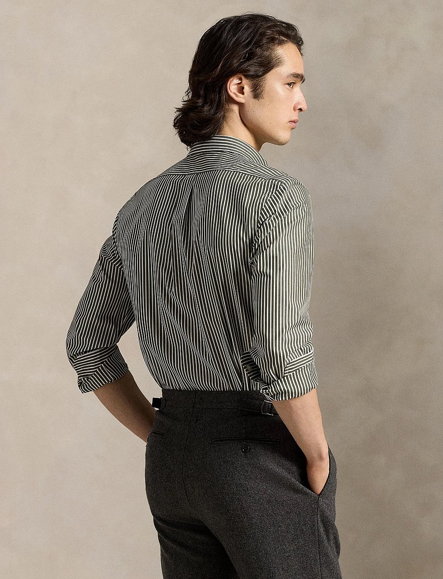 Polo Ralph Lauren - Slim Fit Striped Stretch Poplin Shirt - gestreifte hemden - 6779n armadillo/w - 2